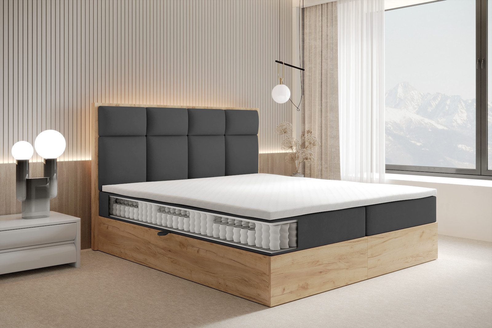 TRADA Boxspringbett SELVA 160x200 - Taschenmatratze günstig online kaufen