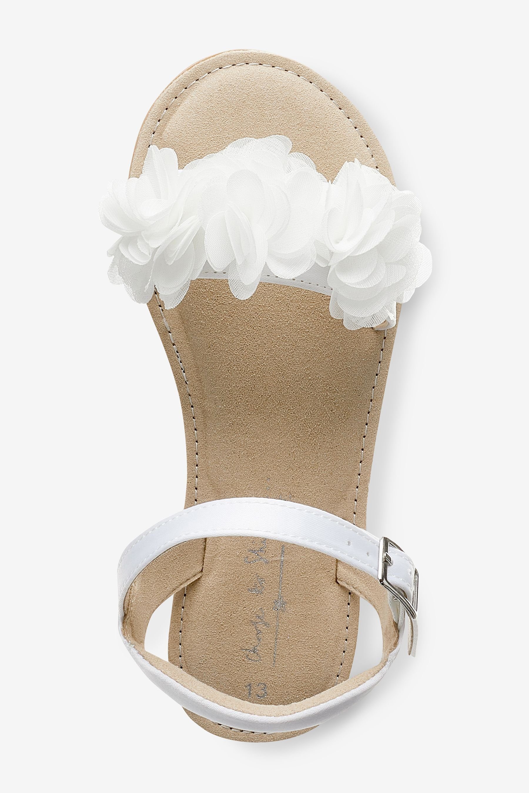 White mit Next Sandale Festliche Ivory (1-tlg) Sandalen Blumenverzierung