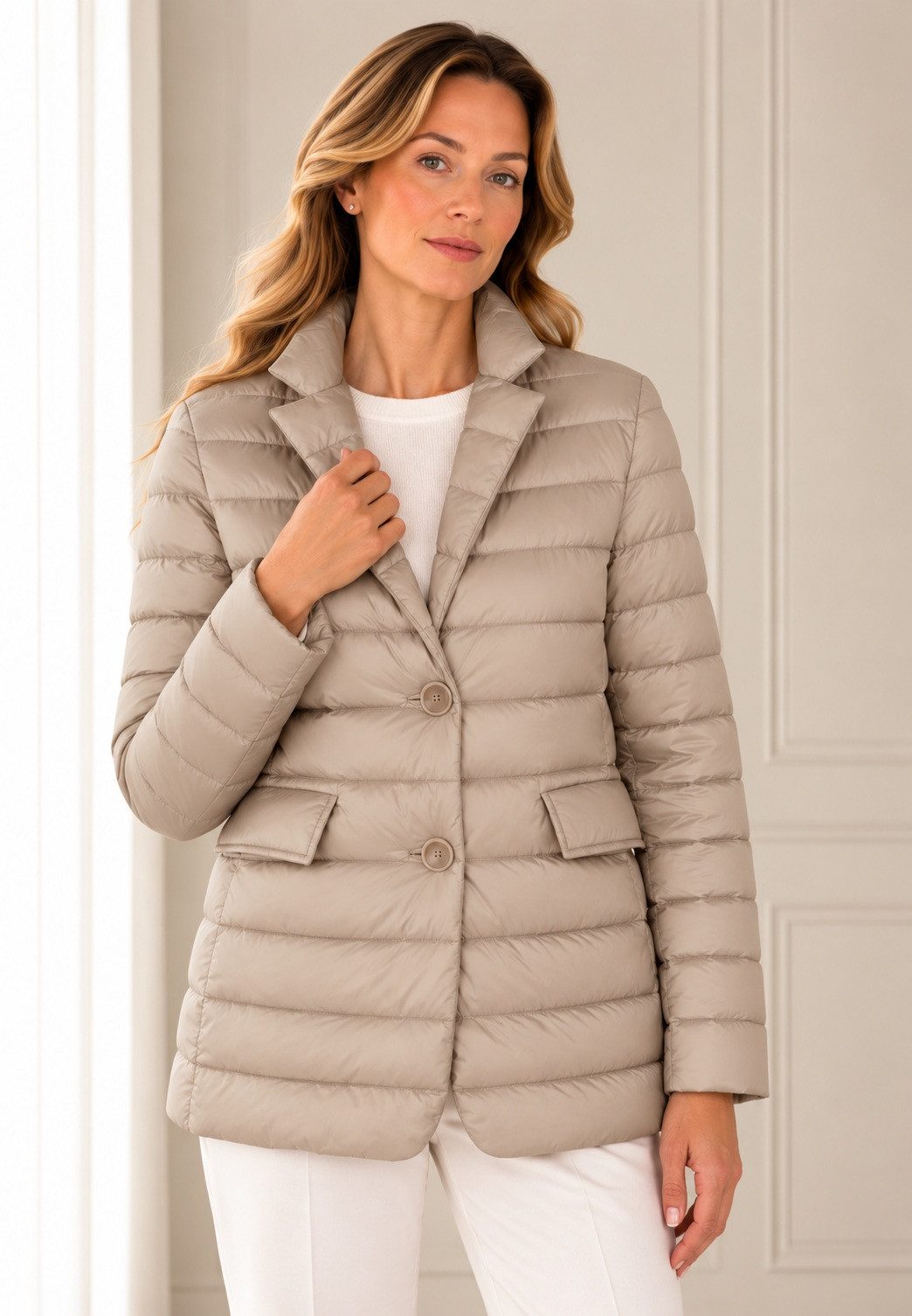 MILESTONE Steppjacke MSLilo eleganter quer gesteppter Long-Blazer