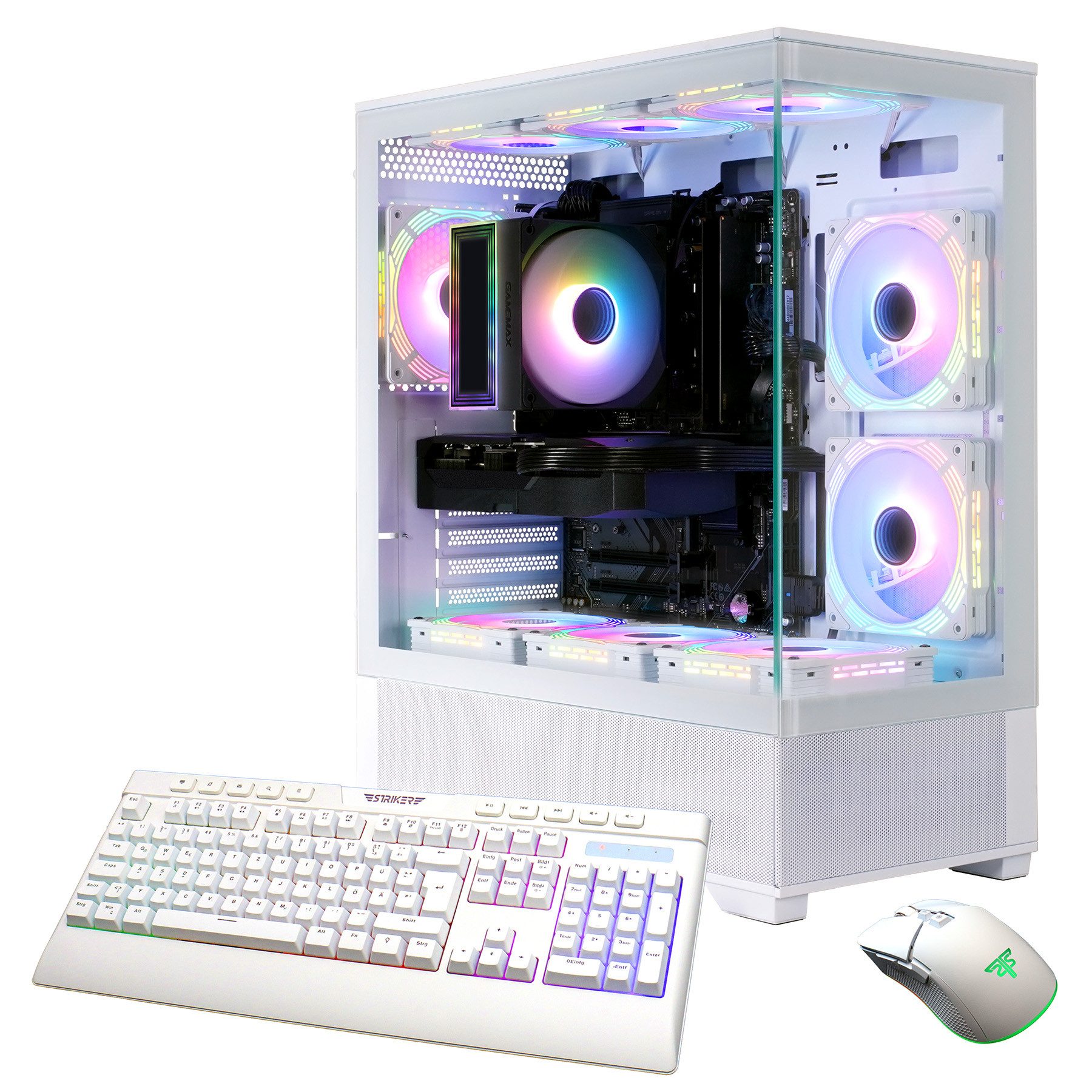 GAMEMAX Vista AW 8033 AMD Ryzen 5 9600X 16GB DDR5 1TB SSD RX 9070 Gaming-PC (AMD Ryzen 5 9600X, RX 9070, 16 GB RAM, 1000 GB SSD, Luftkühlung aktiv, Windows 11, DDR5 RAM)