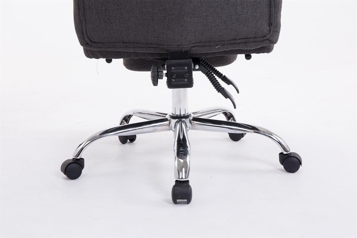 CLP Schreibtischstuhl XL Fußstütze dunkelgrau mit ausziehbar Stoff, Troy