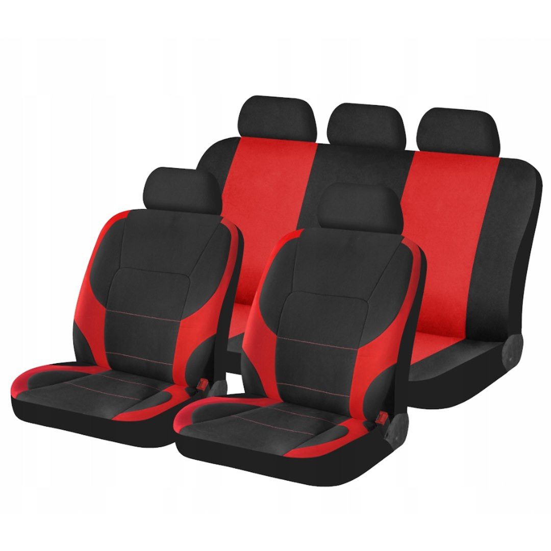 Michelin Autositzbezug MICHELIN Autositzbezüge, schwarz und rot, 9 tlg, 9-tlg., MICHELIN Autositzbezüge, schwarz und rot, 9 tlg
