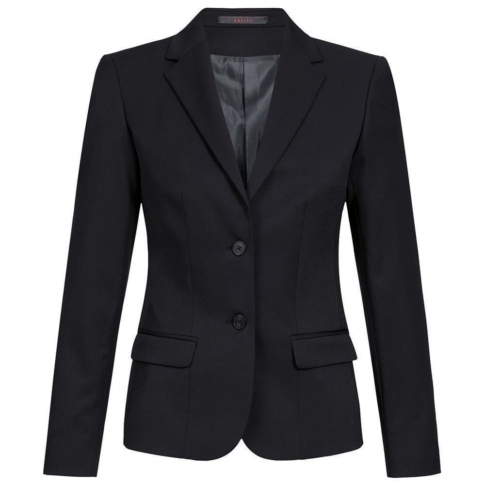 Longblazer Greiff Corporate BASIC Damen Business-Blazer Regular-Fit Schwarz
