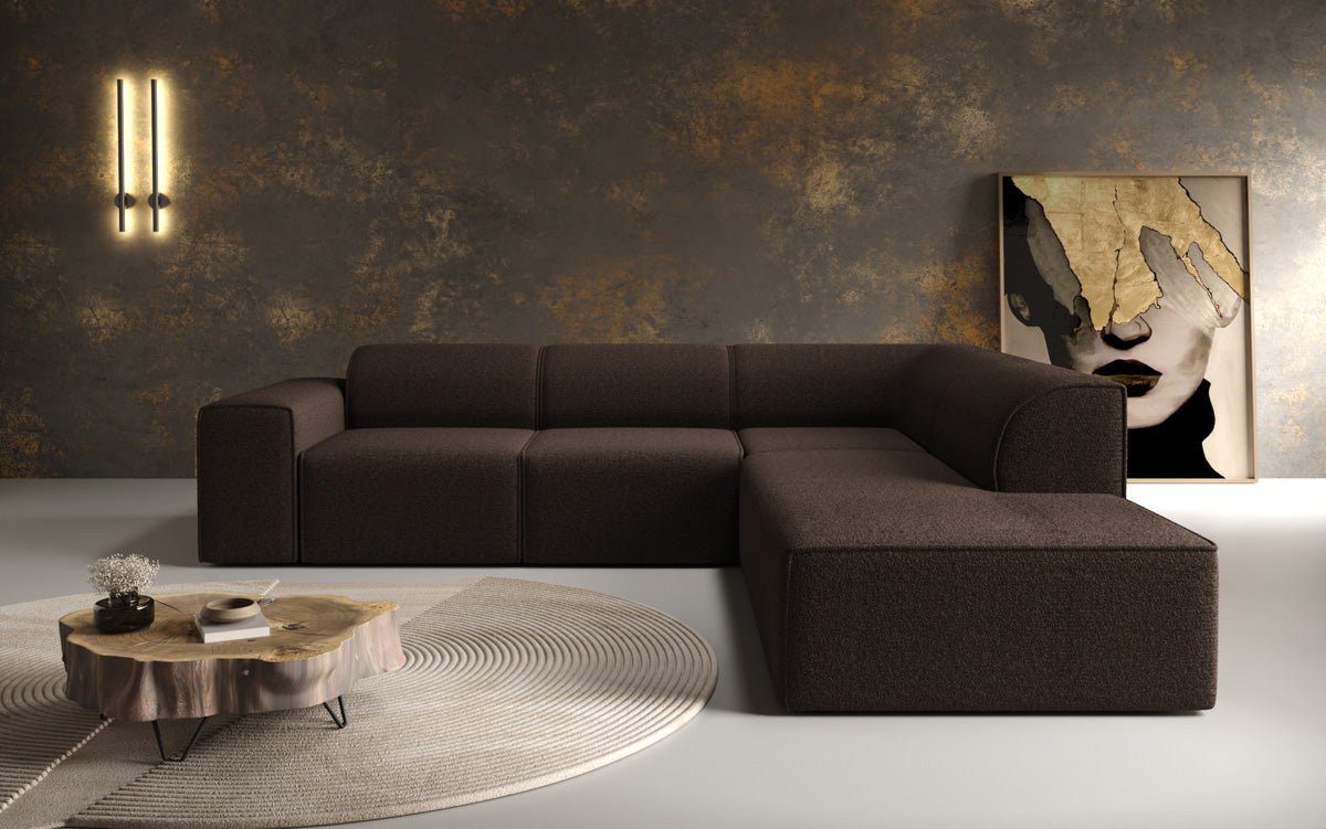 Luxusbetten24 Sofa Designer Sofa Idiola L, in Teddy Bouclé