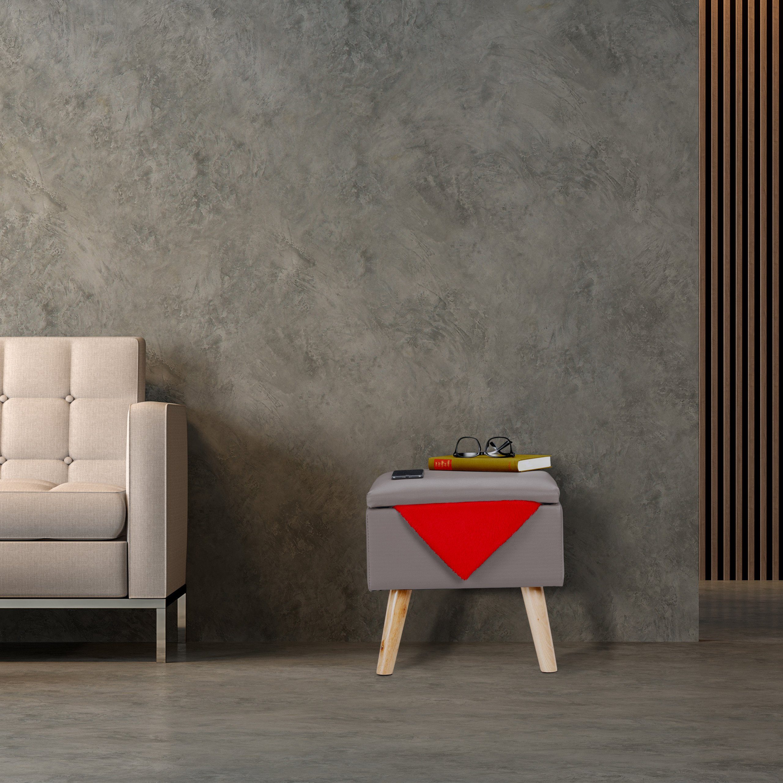 relaxdays Stauraumhocker Sitzhocker mit Stauraum Kunstleder, günstig online kaufen