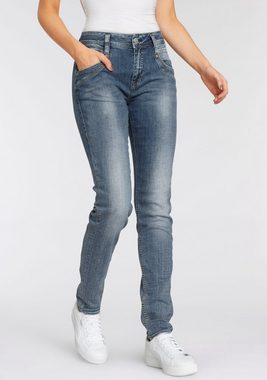 Herrlicher High-waist-Jeans RADINA RECYCLED DENIM mit leichtem Push-Up-Effekt