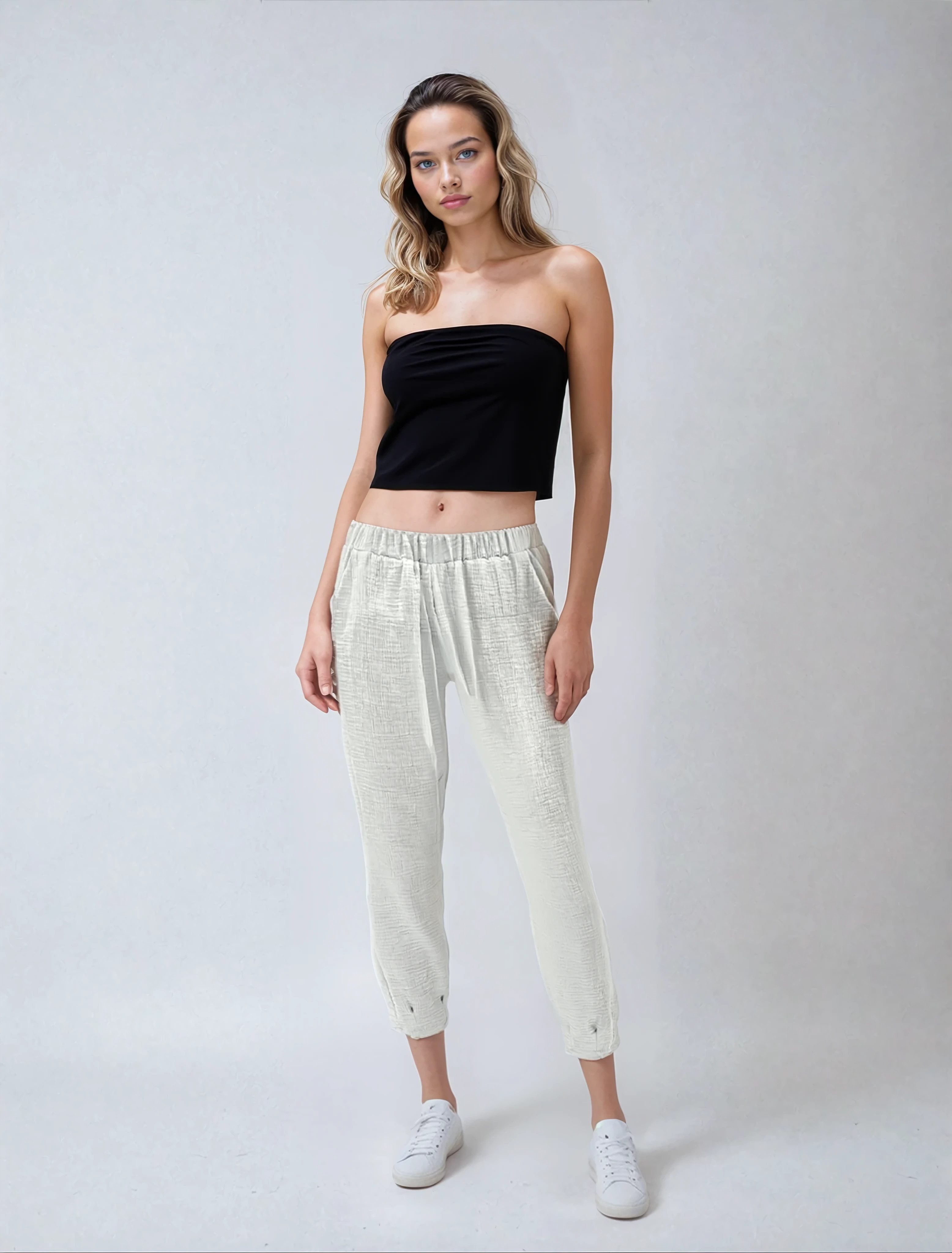 fashionshowcase Schlupfhose Schlupfhose Damen Musselin Hose günstig online kaufen