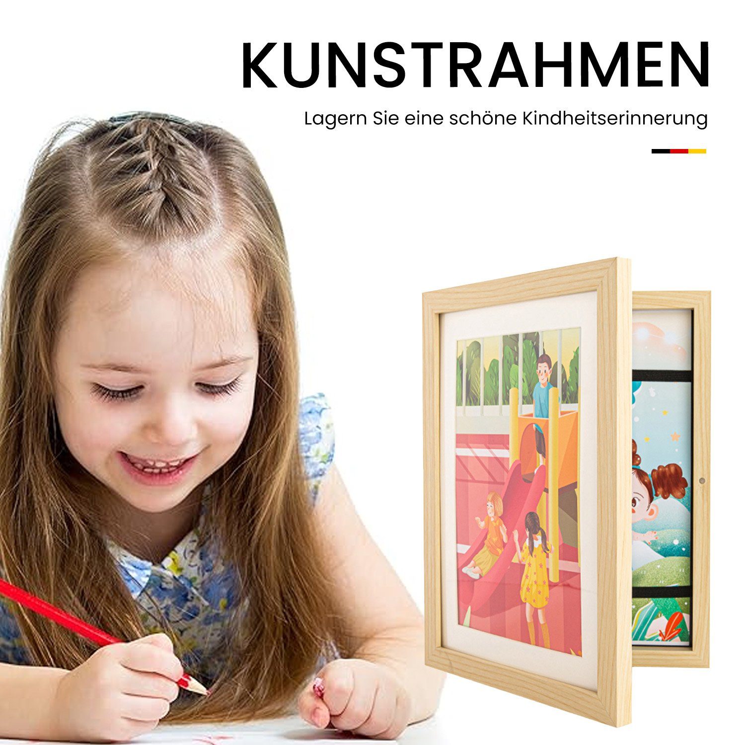 Storage Kinder Bilderrahmen, Bilderrahmen MAGICSHE Befüllen A4 Schwarz Kunst