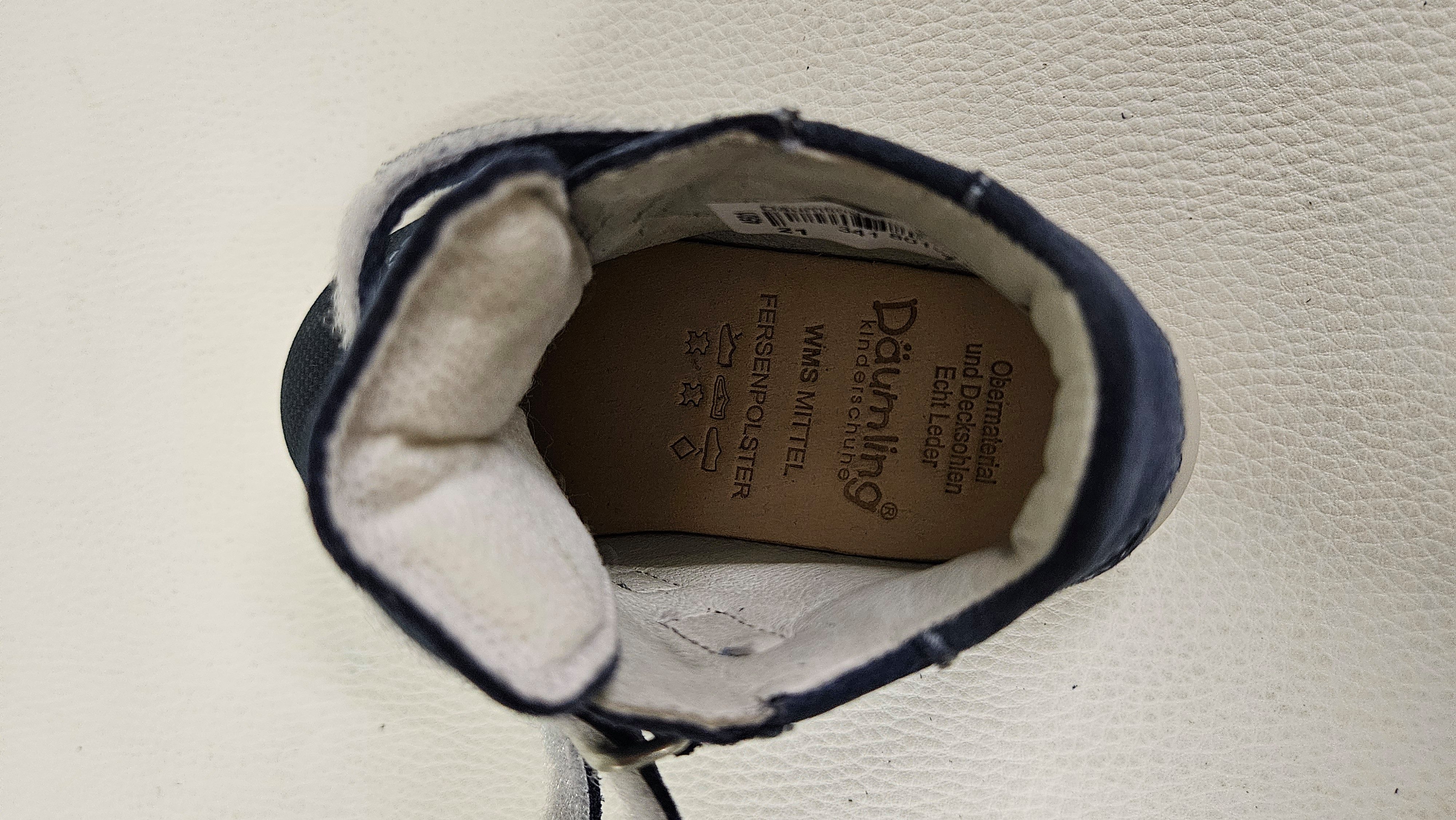 Däumling Kinderschuhe LOW 110201 blau Klettverschluß Lederschuh Innen Außen Schnürschuh aus echtem Leder