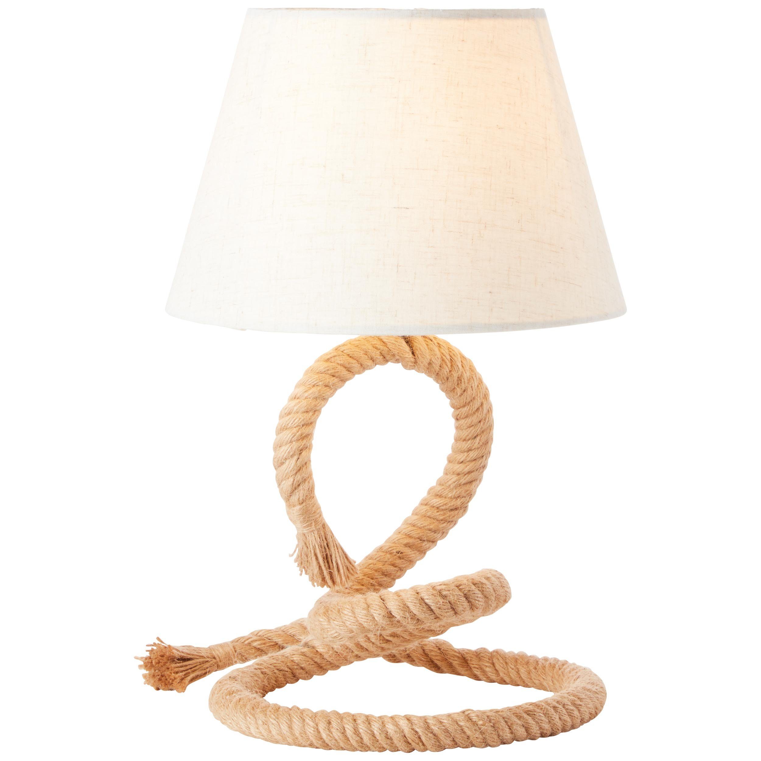 Brilliant Tischleuchte Sailor, Lampe, Sailor Tischleuchte natur/weiß, Seil/ Textil, 1x A60, E27, 40W,N