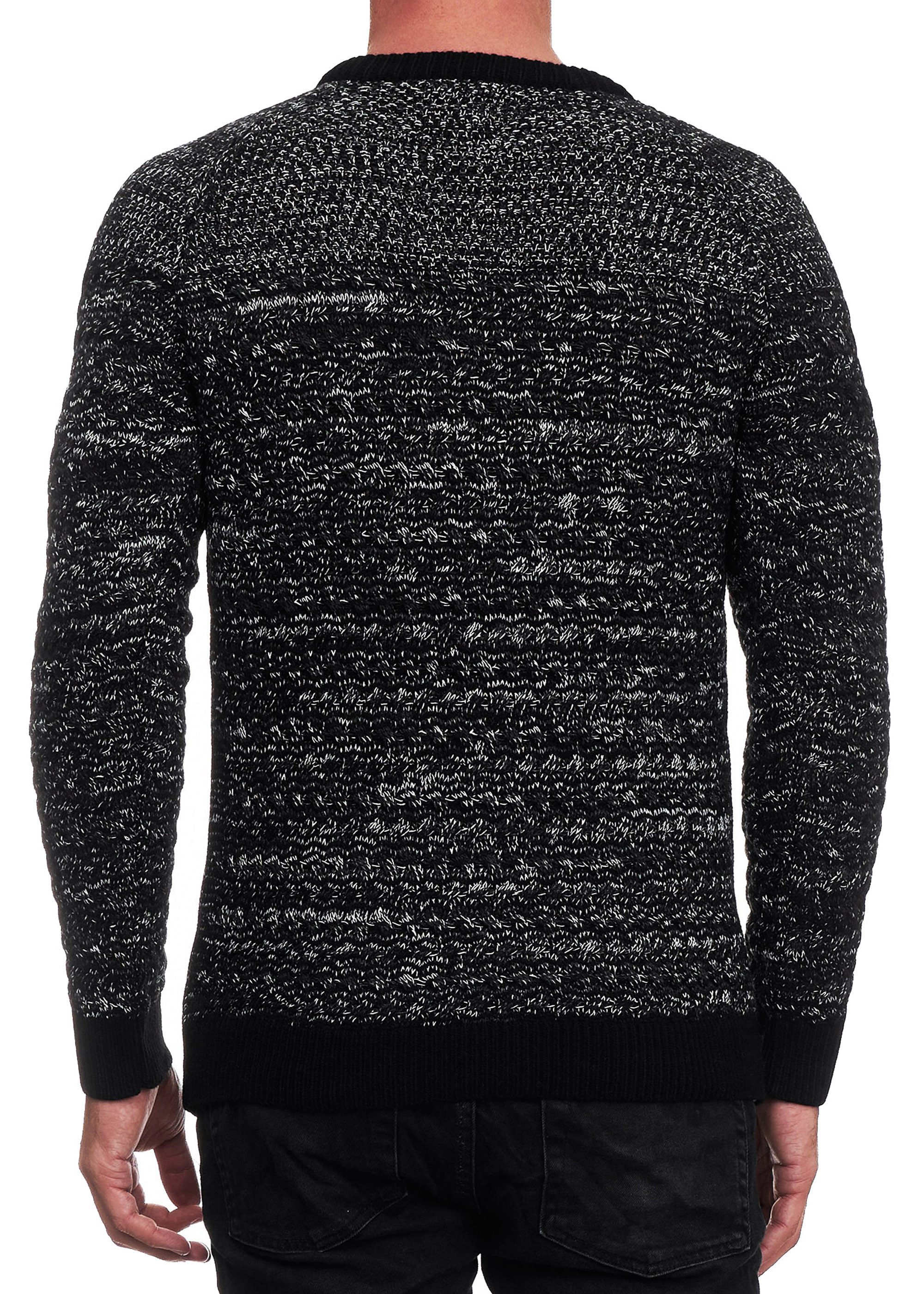 R-NEAL Rundhalspullover Strickpullover mit Seitlicher Knopfleiste Rundhals günstig online kaufen
