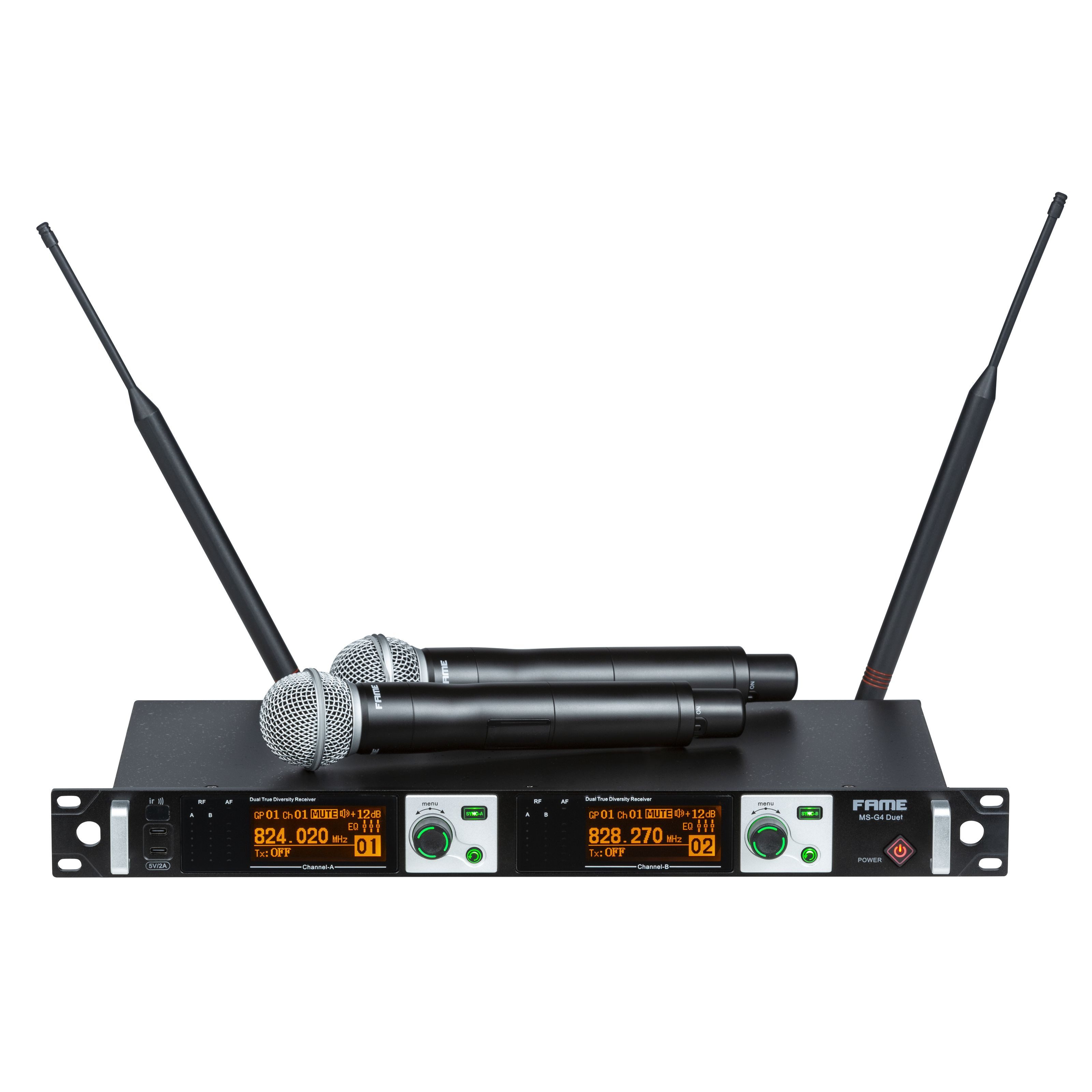 FAME Mikrofon, MS-G4 Duet "MIC" C 826-832 MHz - Sendeanlagen Set