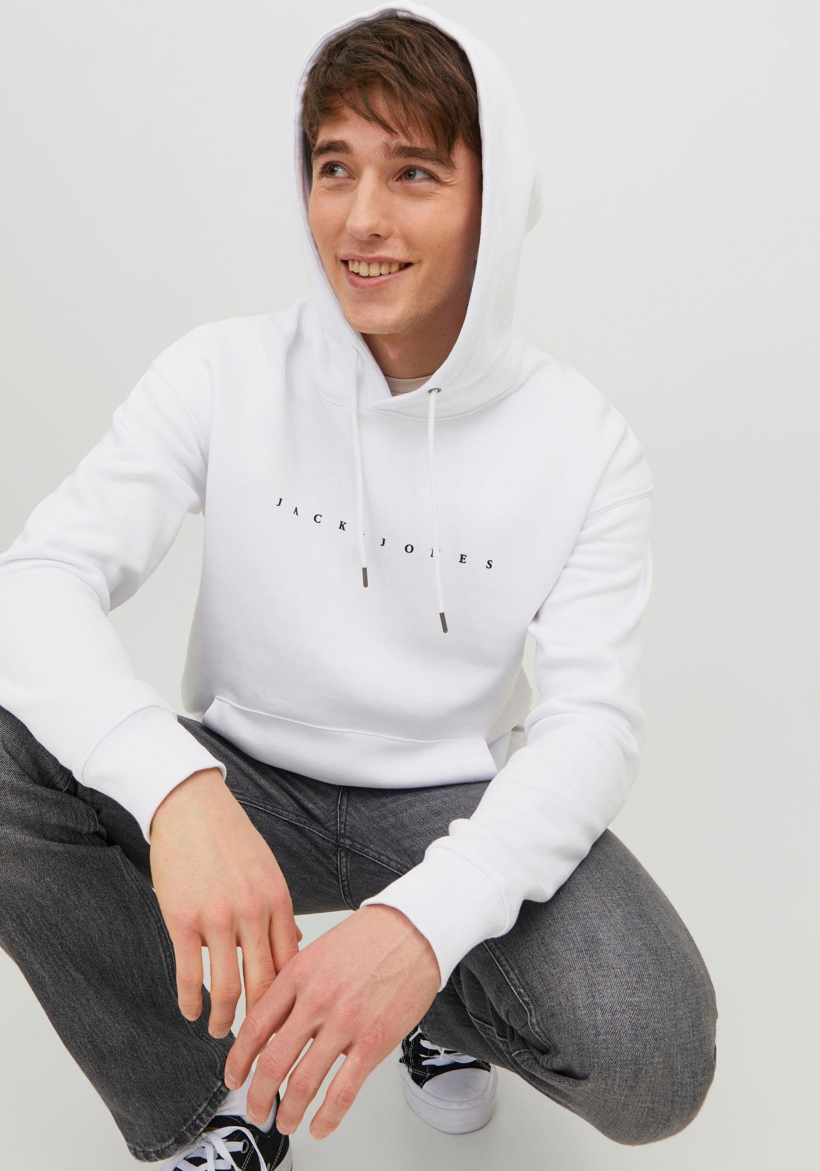 Jack & Jones Kapuzensweatshirt JJESTAR JJ HOOD SWEAT NOOS White