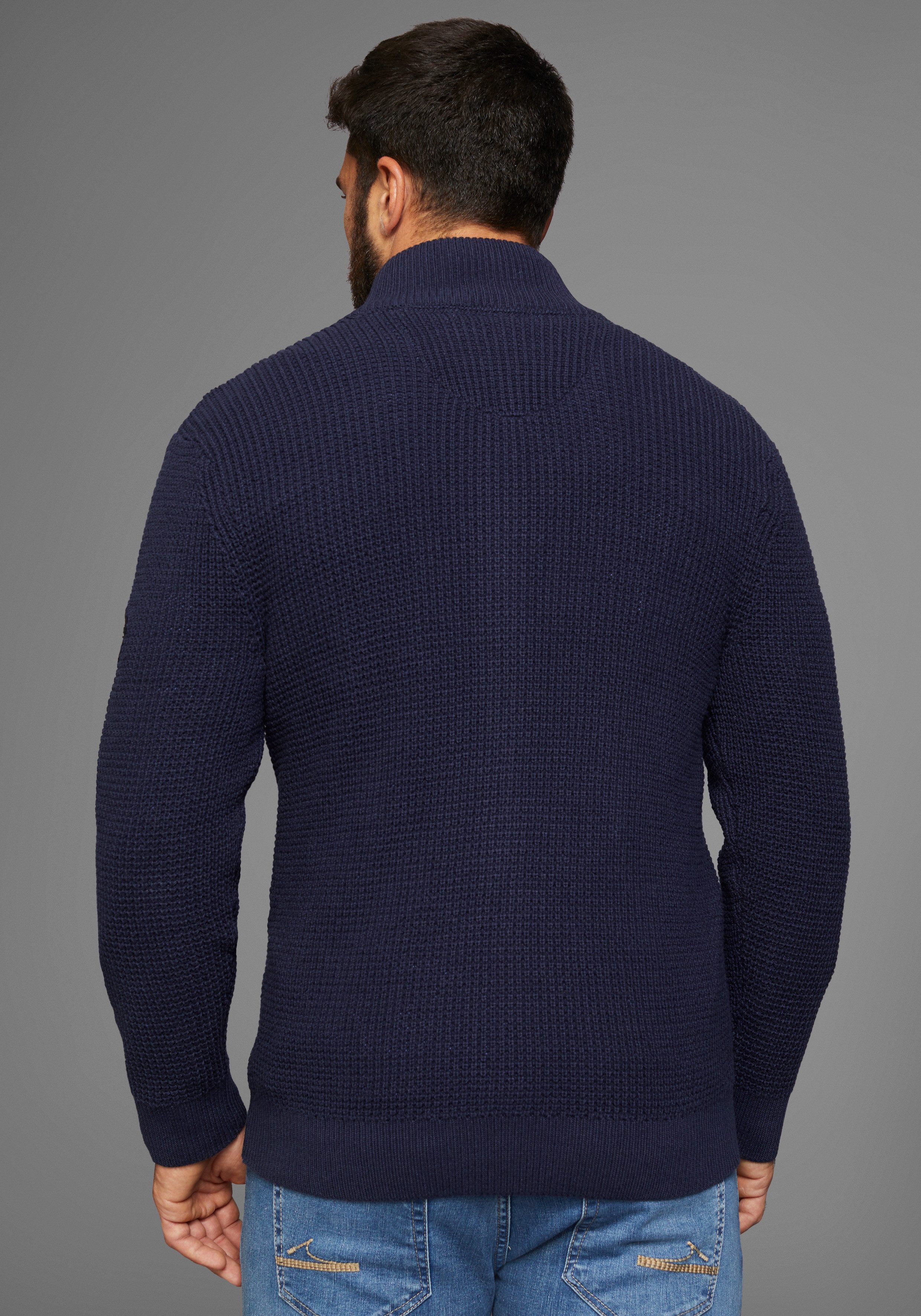 DELMAO Strickjacke Bis Größe 3XL mit Wabenstruktur günstig online kaufen