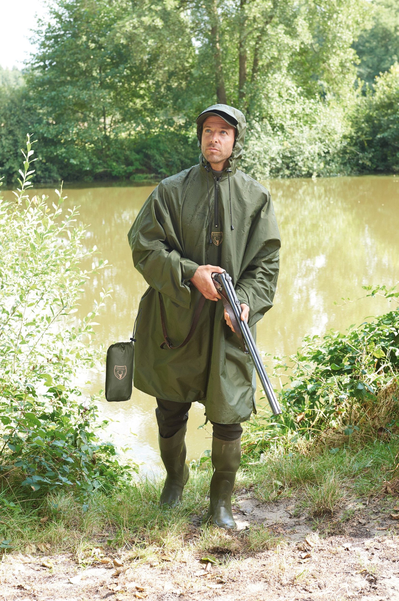 Hubertus® Hunting Regenponcho Regenponcho Jagdponcho Regenüberwurf oliv grü günstig online kaufen