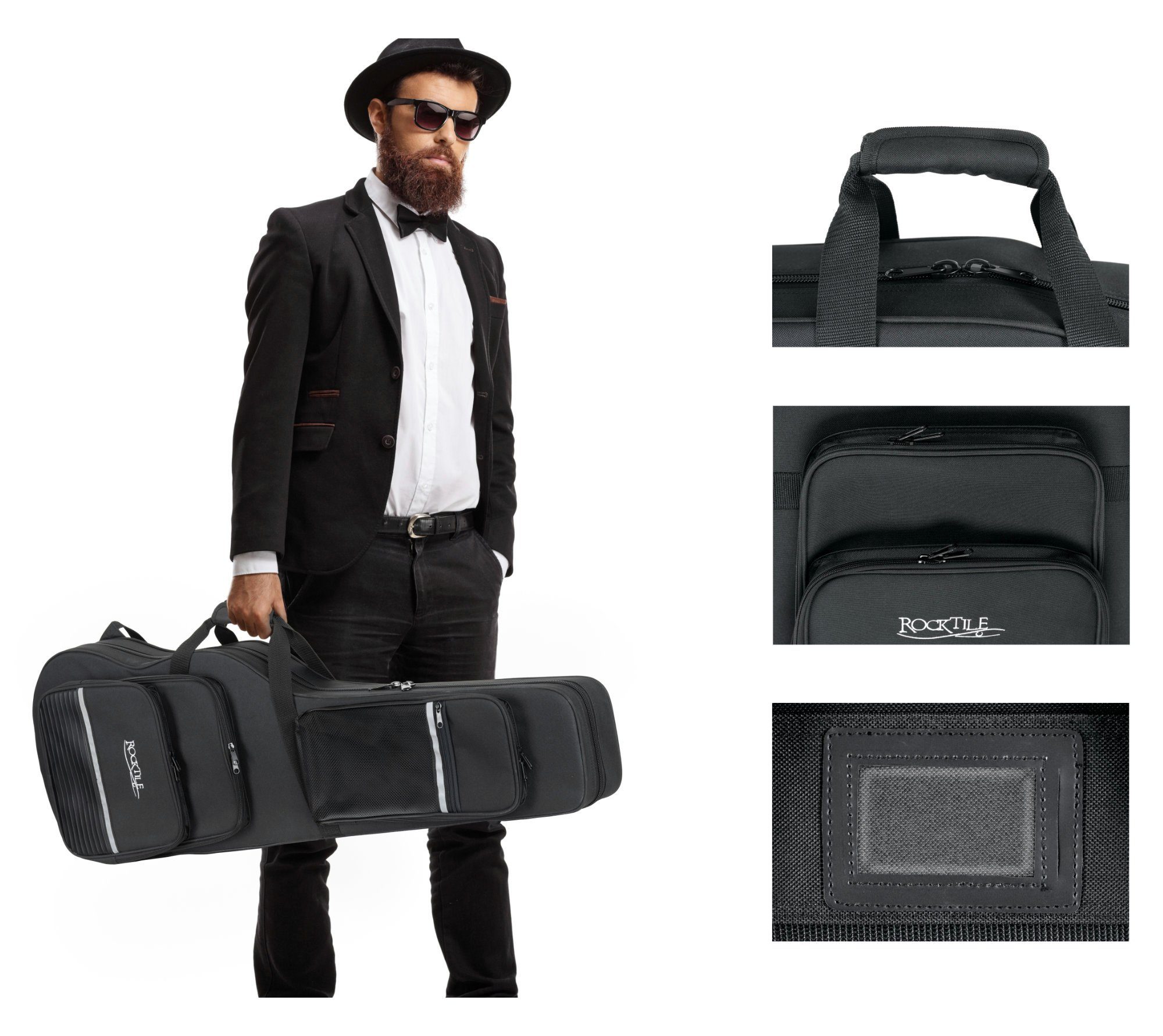 Rocktile E-Gitarren-Koffer Leichtkoffer für E-Gitarre, 0 Rollen, Verstellbare Rucksackgurte