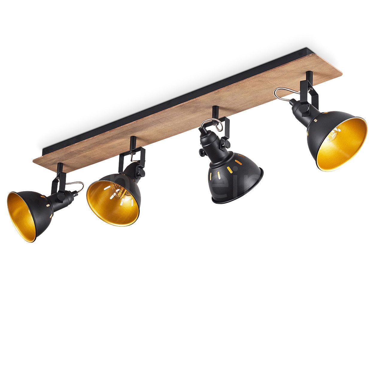 hofstein Deckenleuchte »Arazane« Deckenlampe aus Metall/Holz, Schwarz/Chrom günstig online kaufen