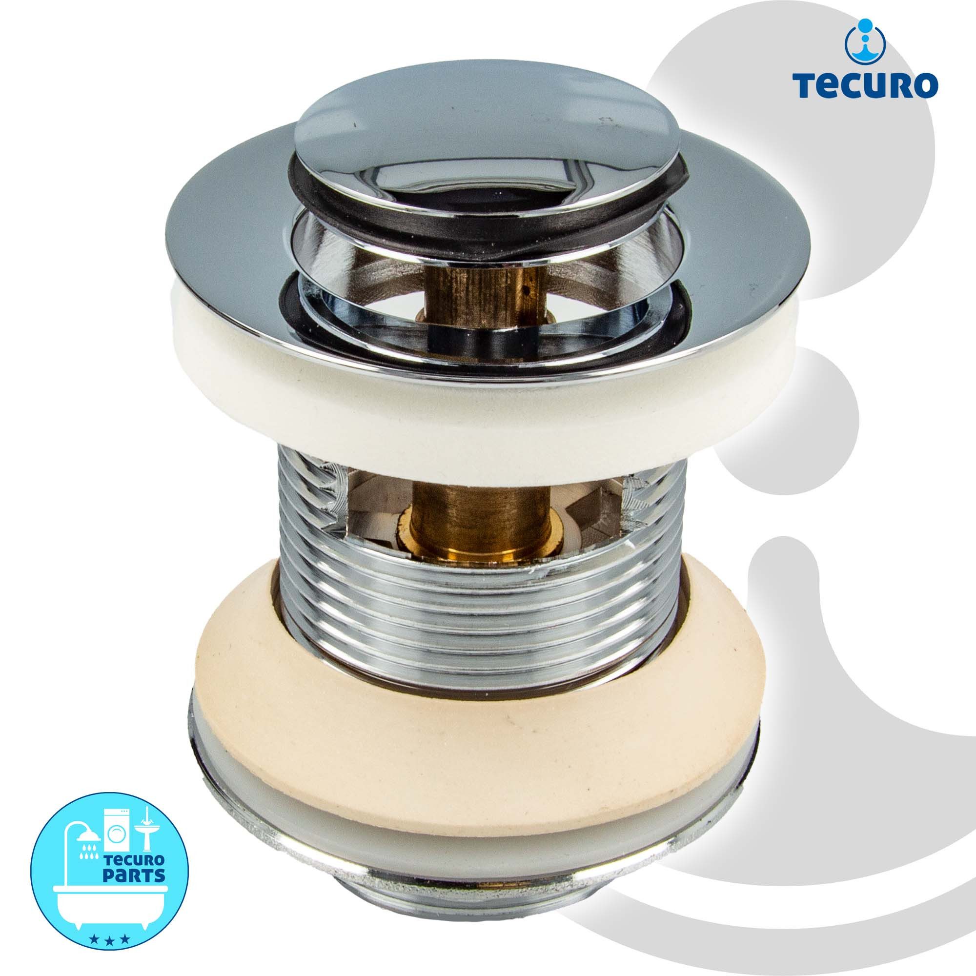 tecuro Ablaufventil Pop Up Ablaufventil 1 1/4 Zoll, für Waschbecken mit Überlauf