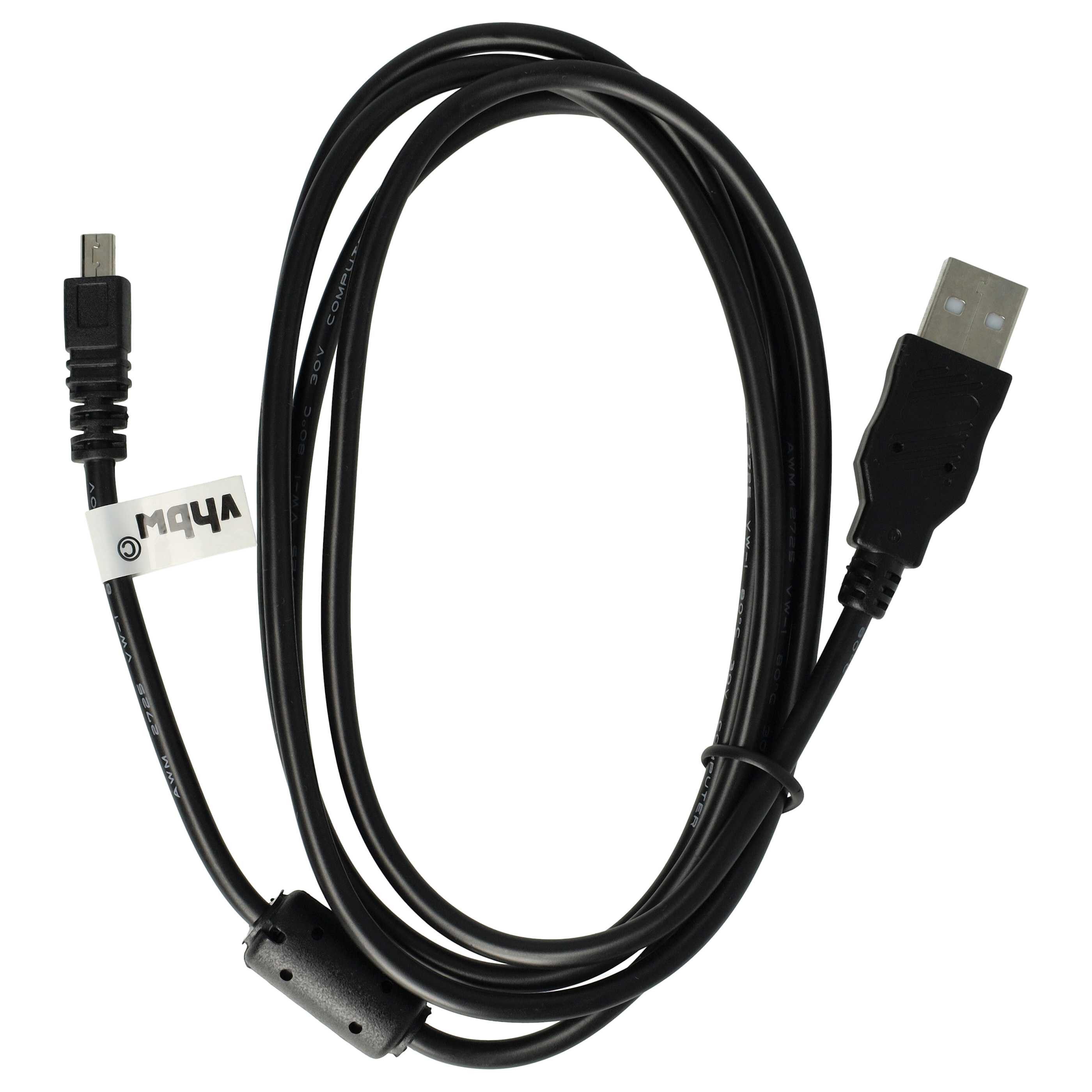 vhbw passend für Casio Exilim EX-Z800, EX-ZS5, EX-ZS10, EX-ZS15, EX-Z670 Ka USB-Kabel, (150 cm), Kompatibler USB-Kabel Adapter für Fotoapparat
