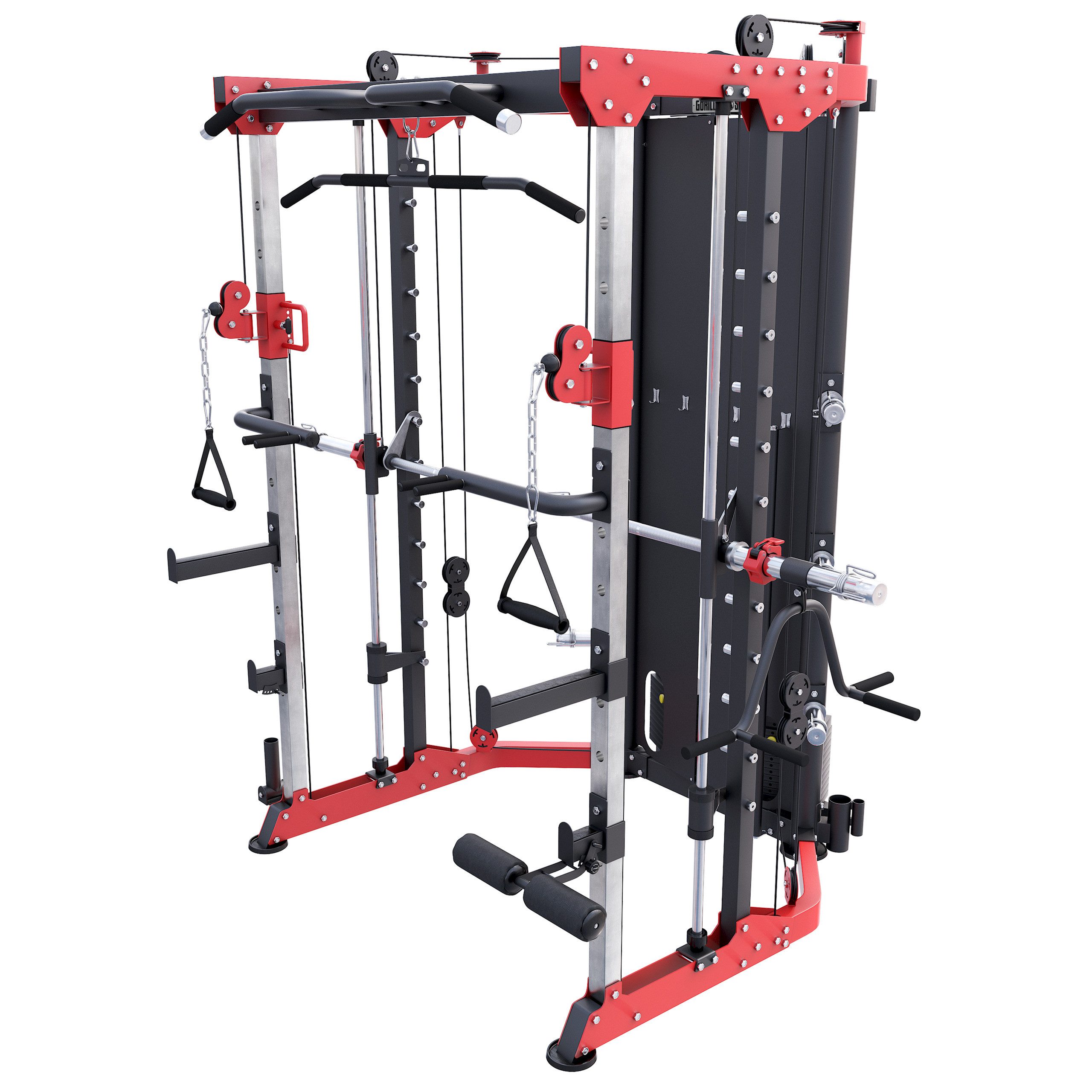 Power Rack inkl. Olympia Langhantel, Dip-Station, Kabelzug, Klimmzugstange