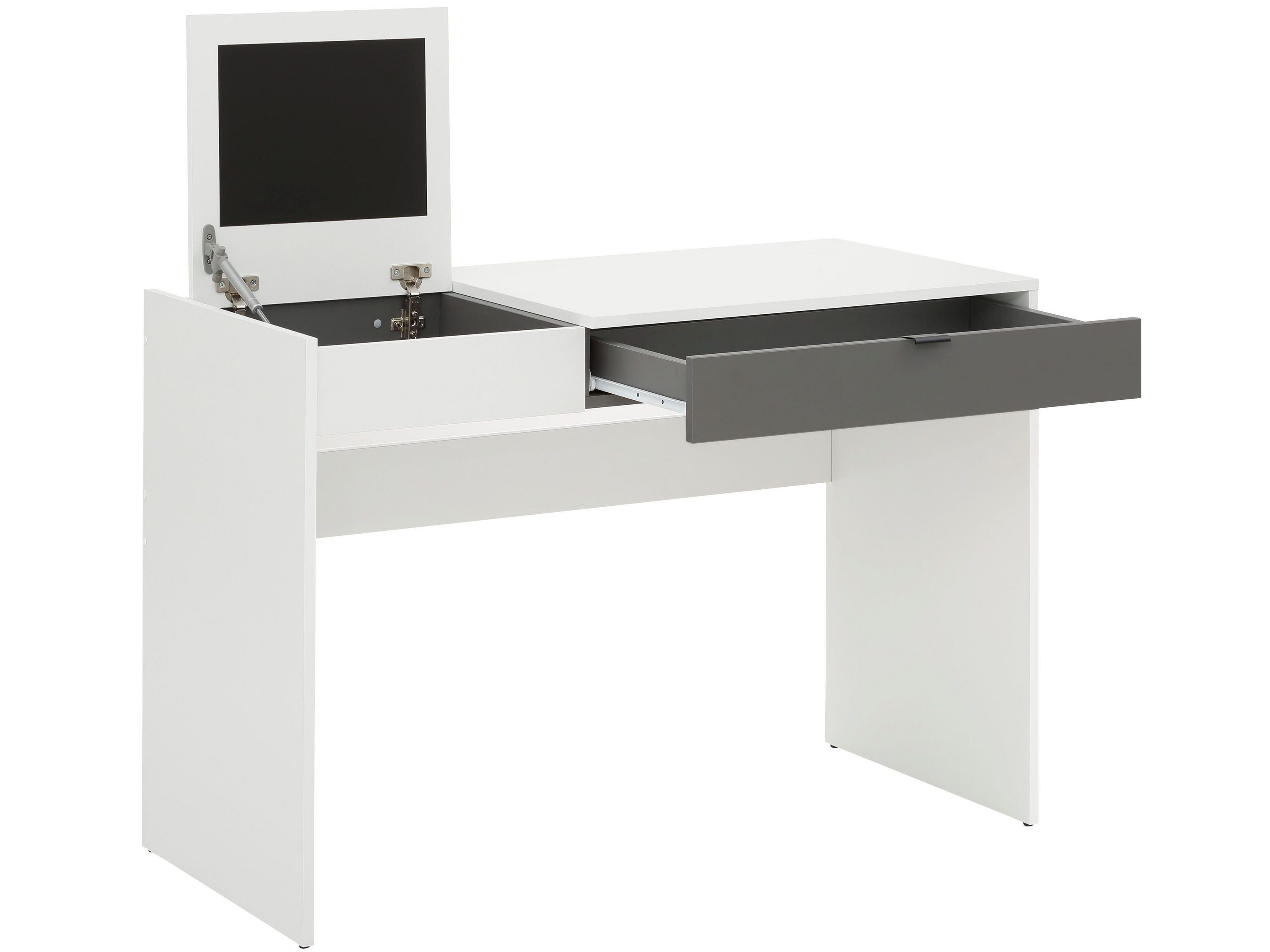 loft24 Schreibtisch Clever, Tisch mit Schublade, Klappe, Magnettagel, MDF, Breite 110 cm