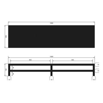 boho office® Schreibtischaufsatz, Monitoraufsatz in Lichtgrau - 100 x 15 x 29 cm