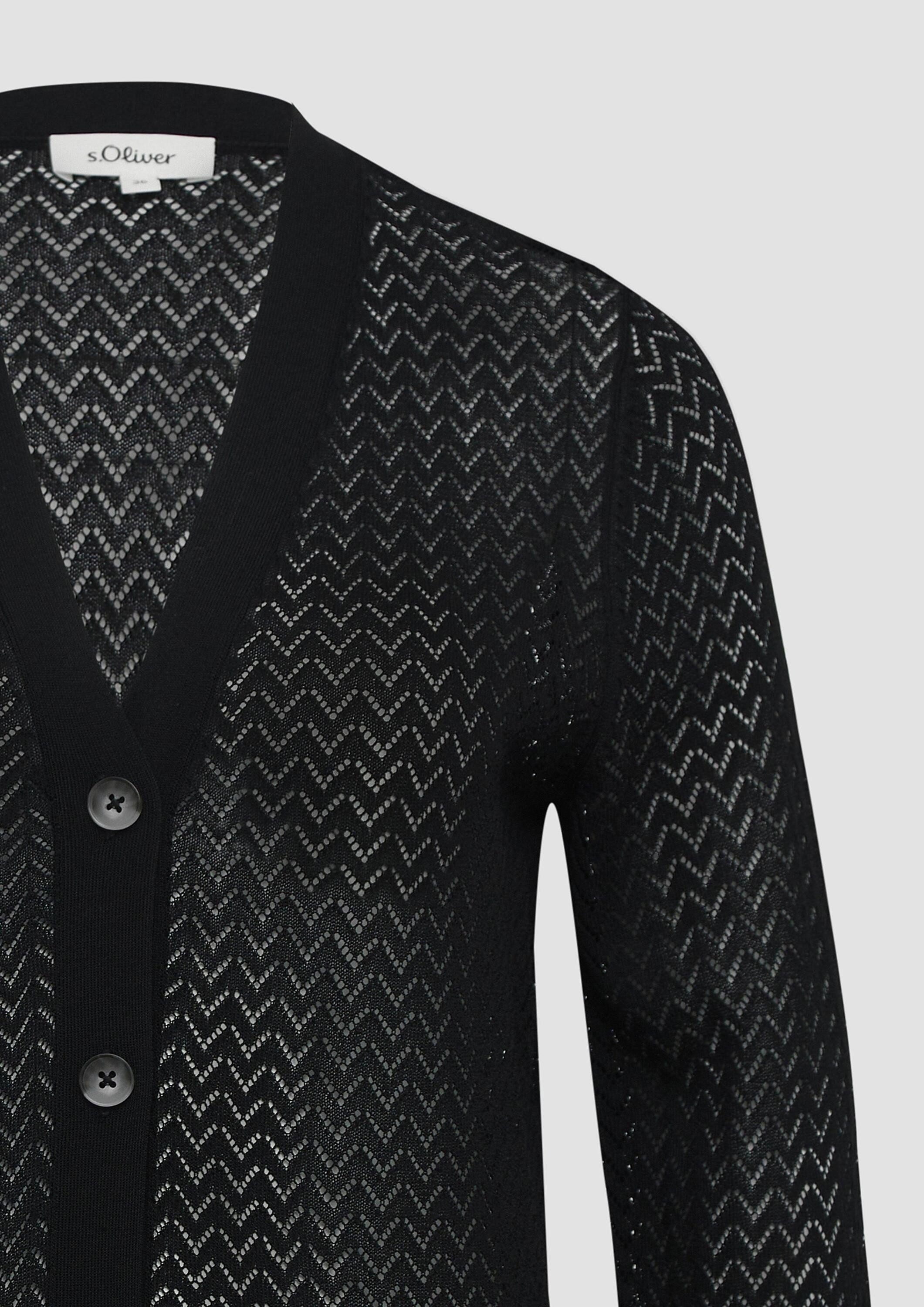 s.Oliver Cardigan Strickjacke Ajour-Strickjacke aus Viskosemix
