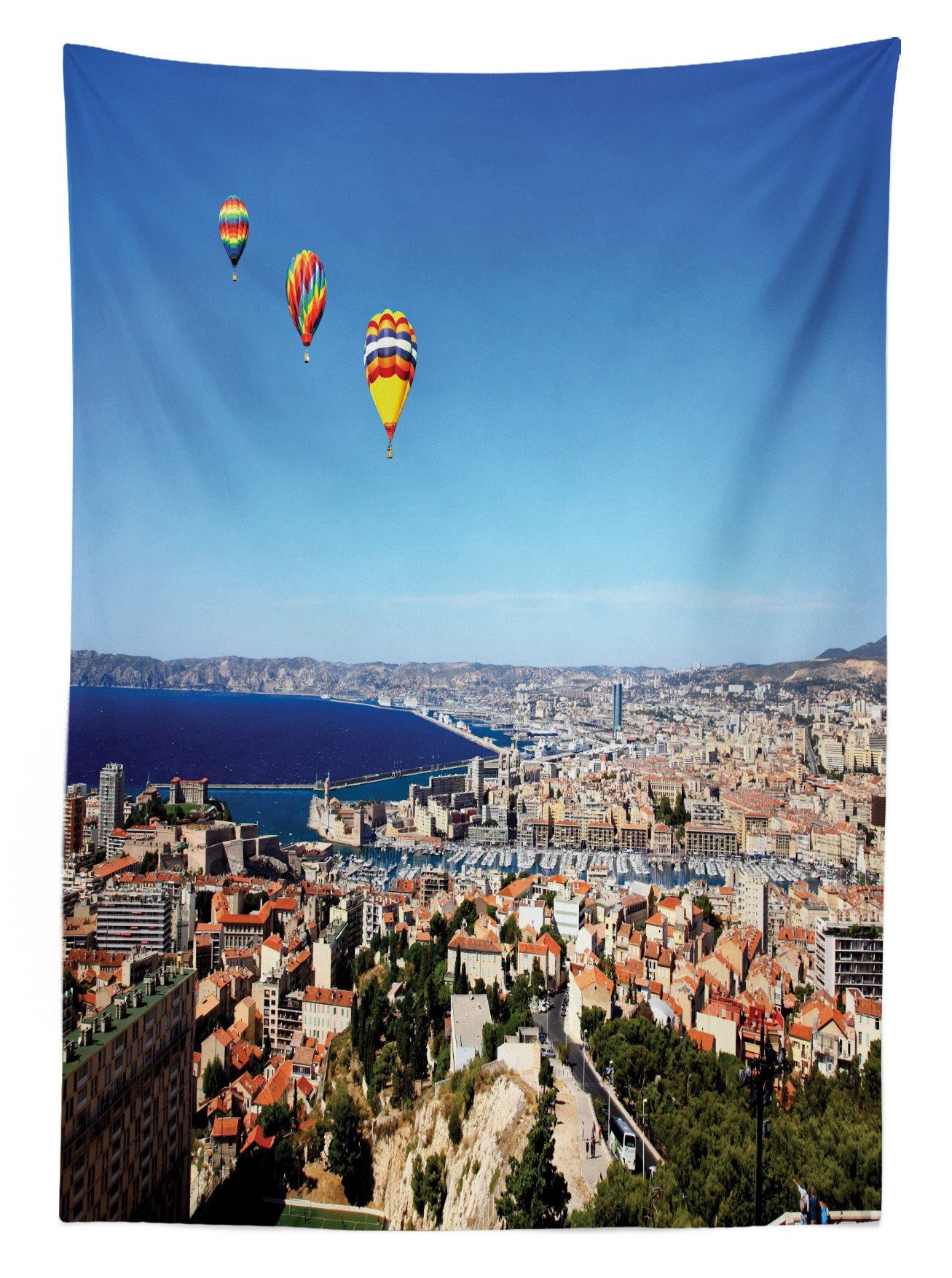 Luftaufnahme Waschbar Außen Farbfest Frankreich von Für Marseille den Klare Bereich Farben, Abakuhaus Tischdecke geeignet