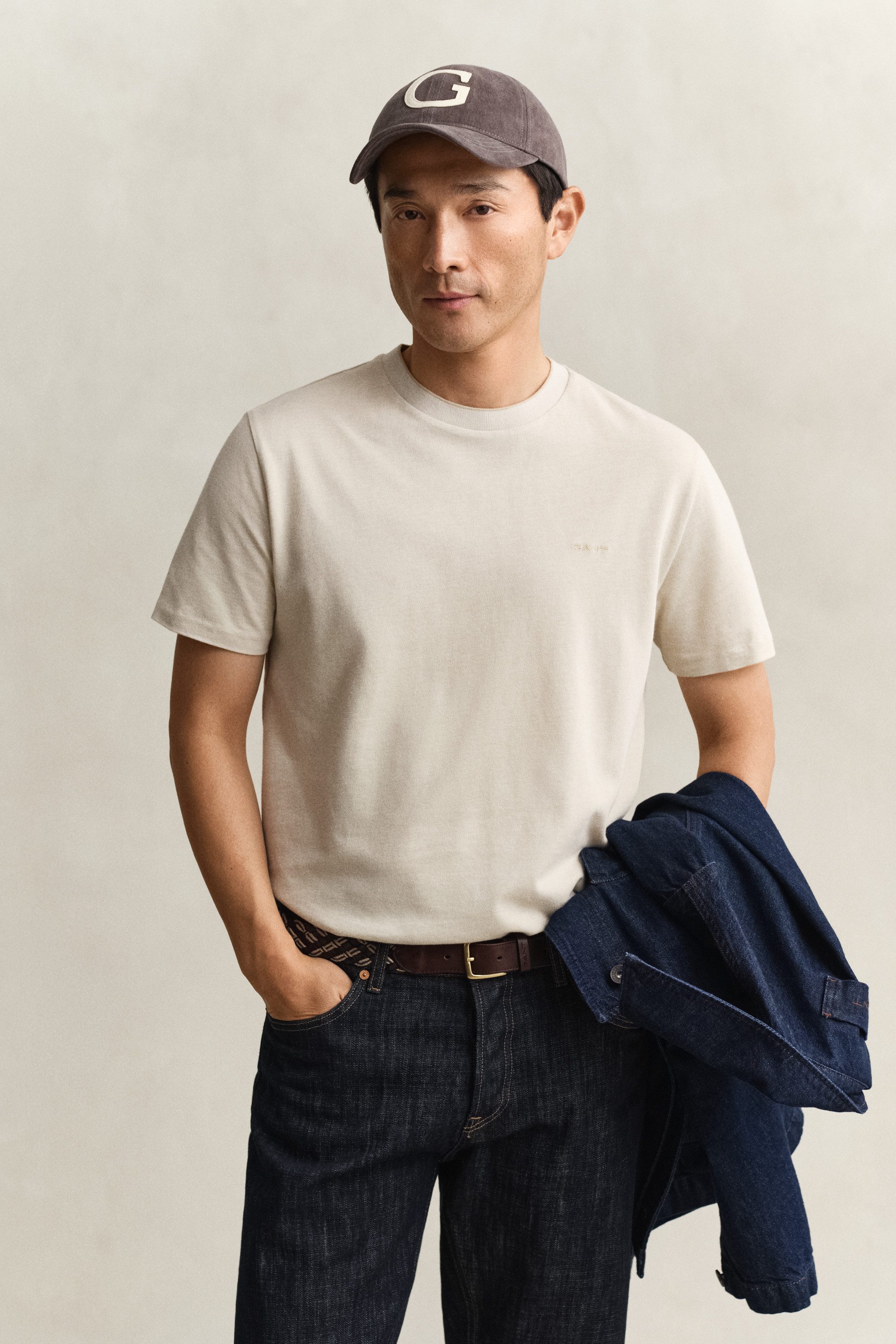 Gant T-Shirt TONE PIQUE Regular fit mit Rundhalsausschnitt