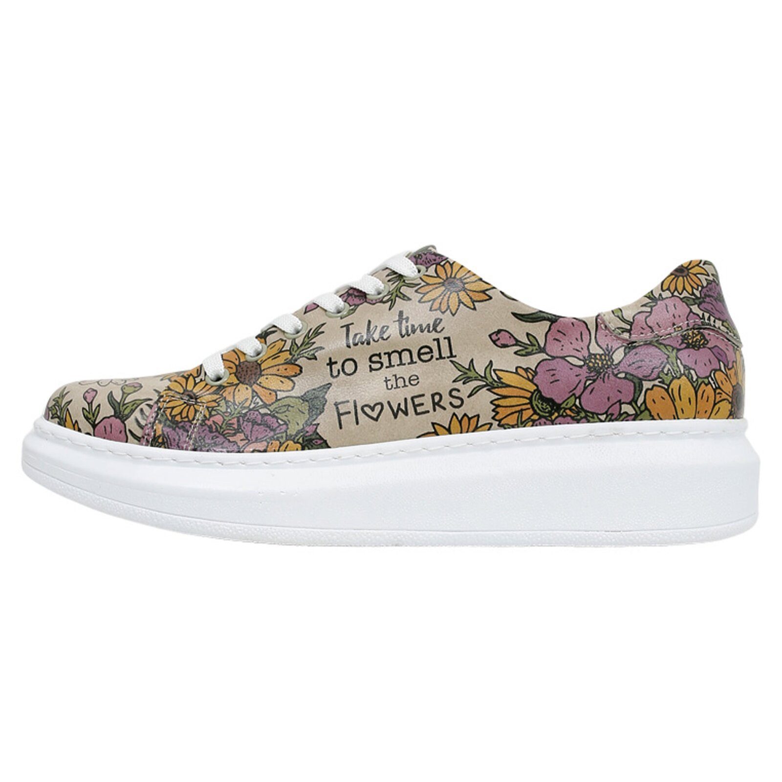 DOGO Myra Low-Top Sneaker Smell The Flowers Damen Sneaker, Myra Plateausneaker Handgefertigt