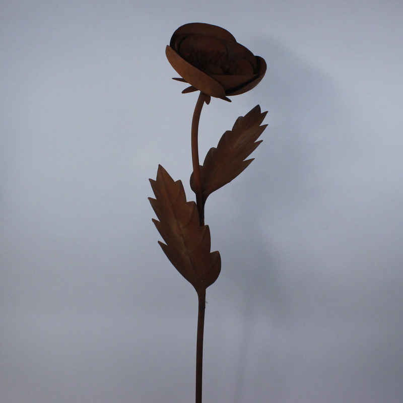Lucht Gartenzwerg Edelrost Mohnblume mit Stengel als Stab 122 cm von Lucht
