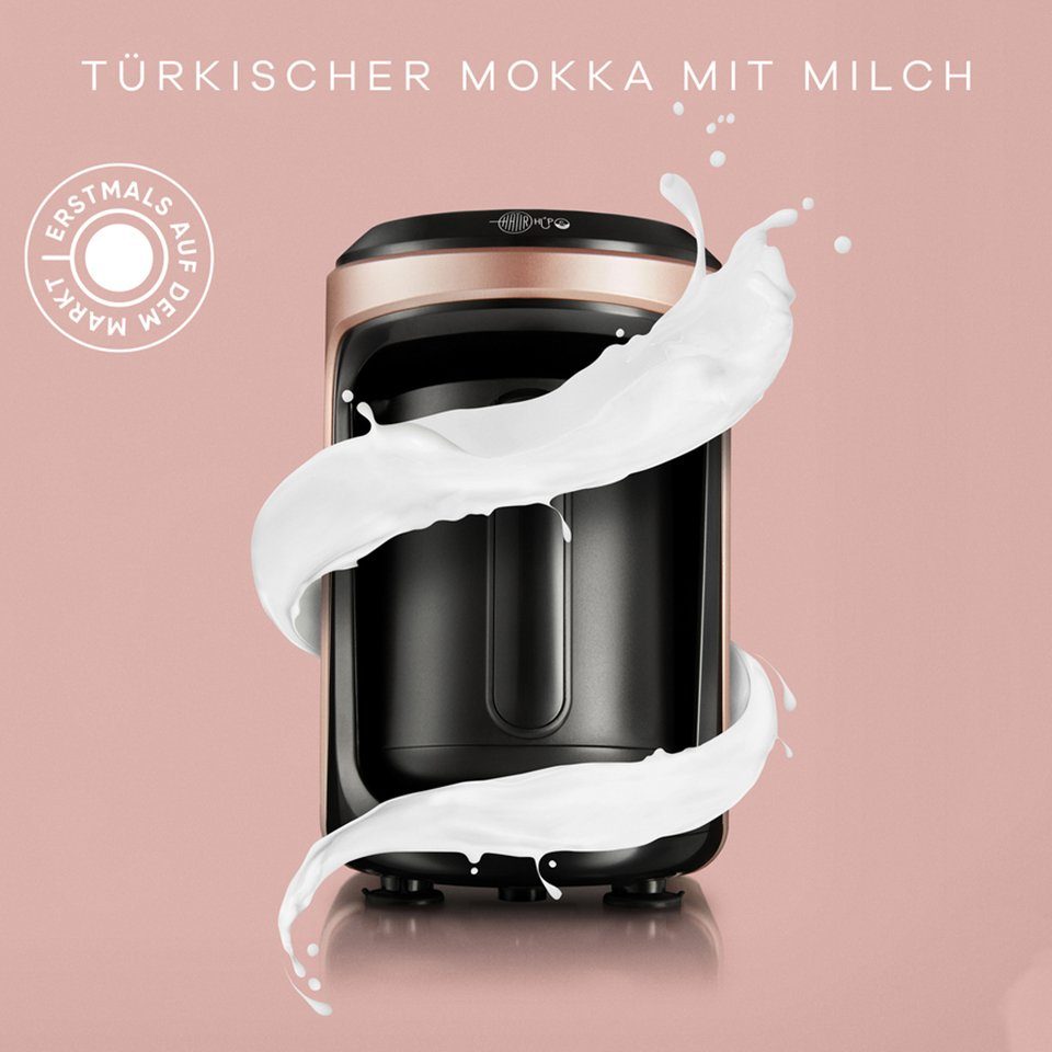 Karaca Mokkamaschine Karaca Hüps Milch Rosegold mit Hatir Mokkamaschine für Kaffeemaschinen türkischen Mokka