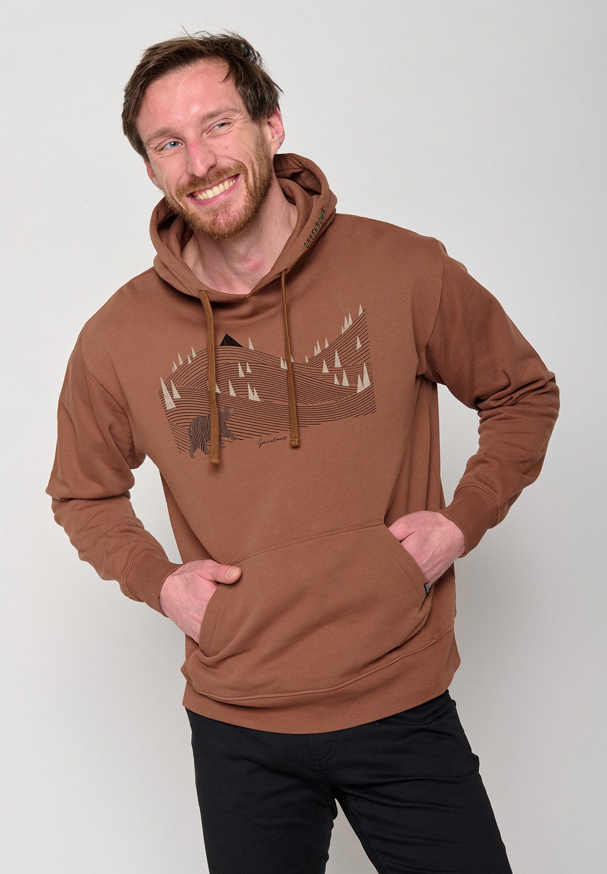 GreenBomb Hoodie Joy Animal Bearland Motiv Tiere Bär (1) weitgeschnittener Hoodie, Oversize, aufgesetzte Fronttasche