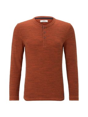 TOM TAILOR T-Shirt Henley-Langarmshirt mit Waffelstruktur