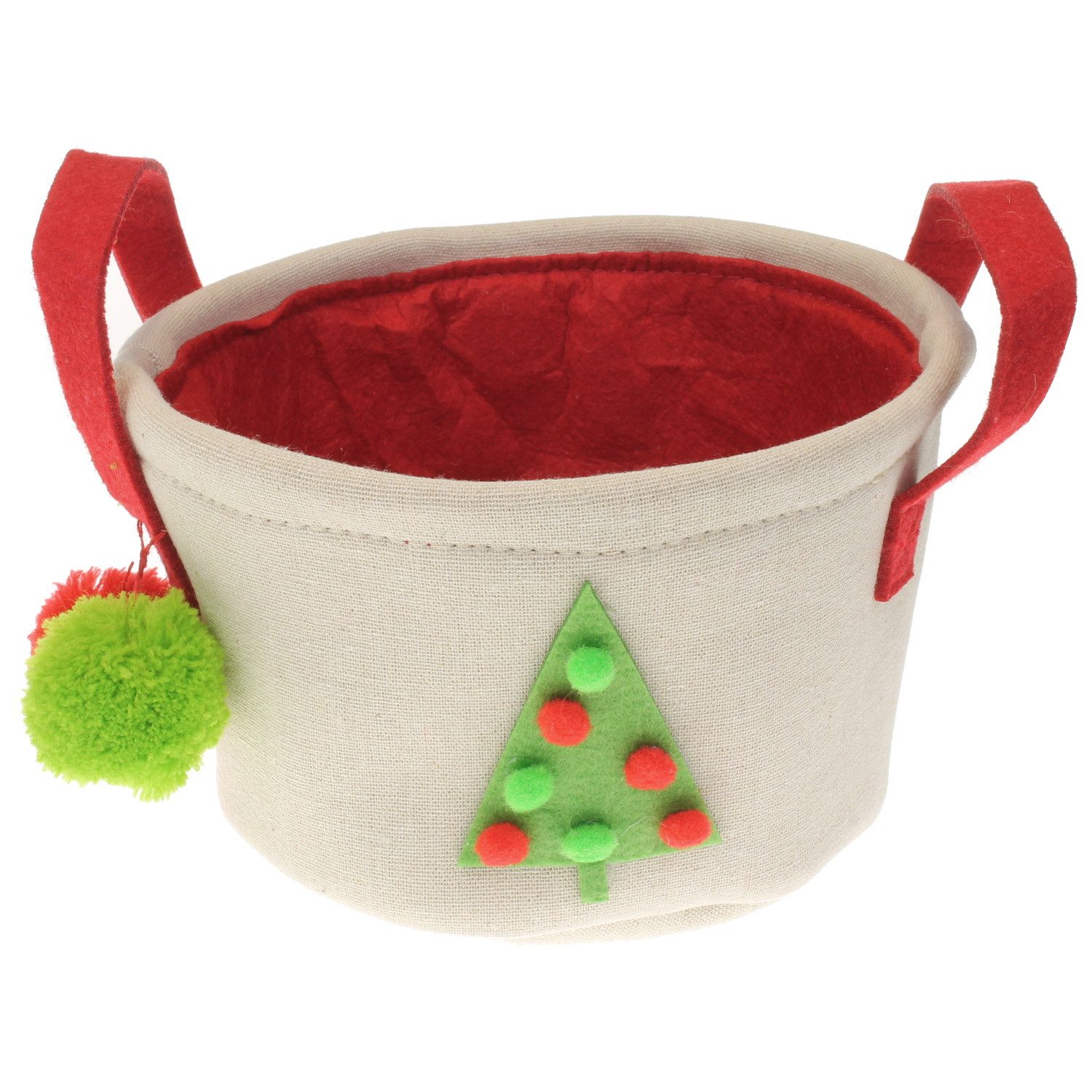 Macosa Home Geschenkbox Weihnachten Korb Geschenkkorb Rentier Tannenbaum Geschenk 21 cm (Filzkorb Filzkörbchen), Weihnachtskorb Weihnachtsdeko Geschenkverpackung bei rot grün