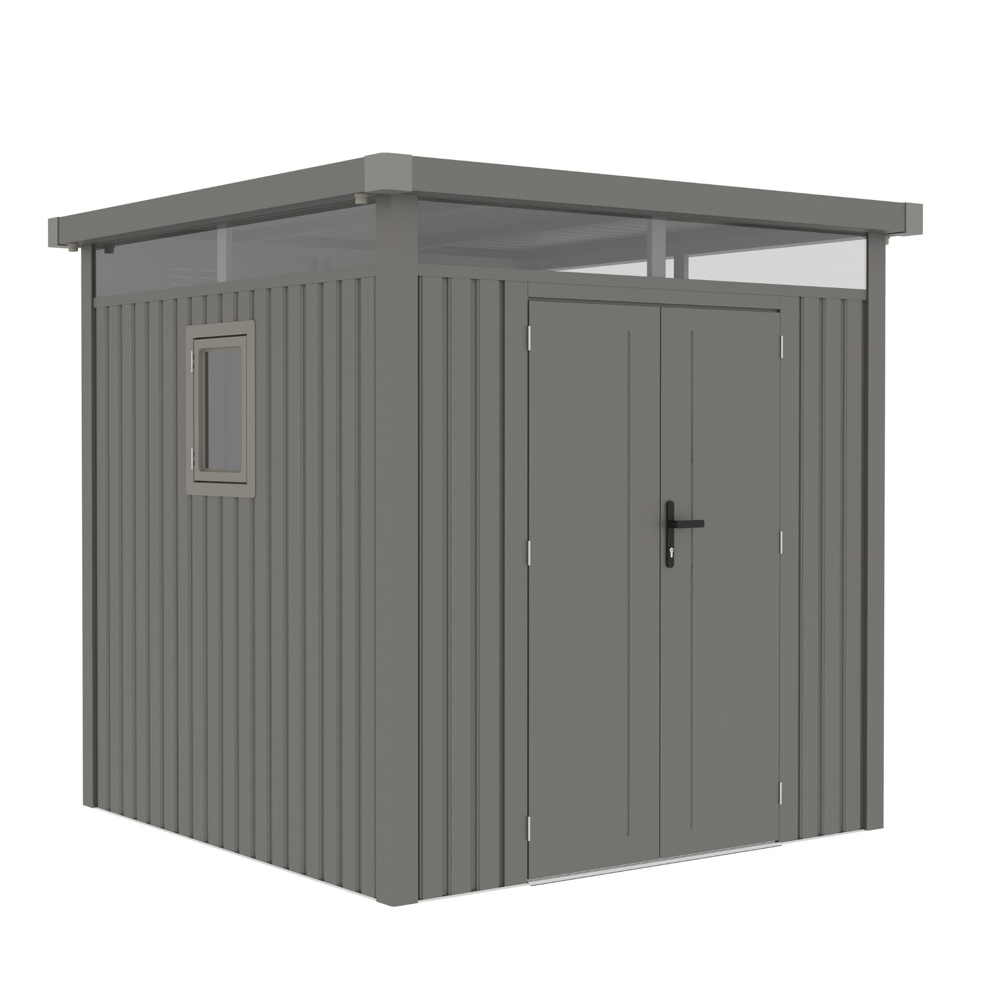 osoltus Gartenhaus osoltus Metall Gerätehaus Luma B 230x230x222cm Grau mit Fenster