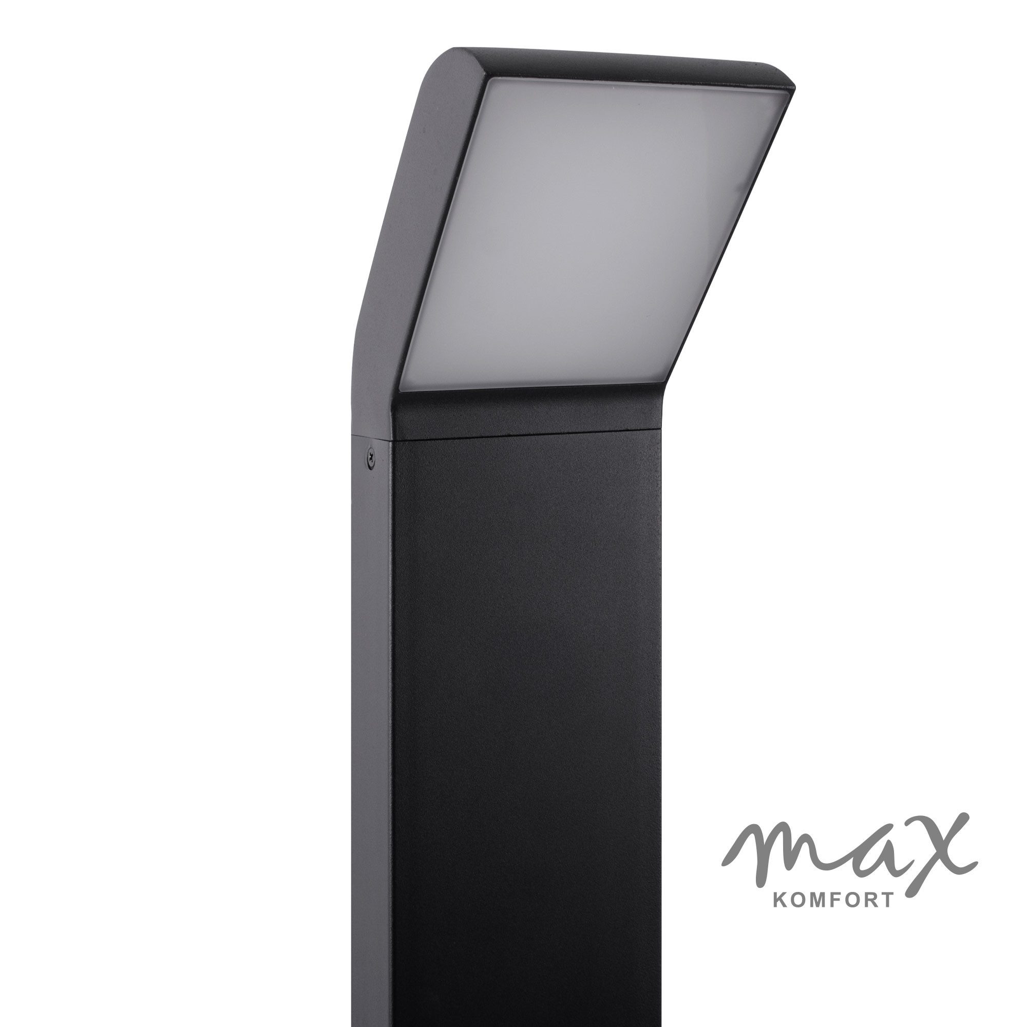 Maxkomfort LED Außen-Stehlampe, Standleuchte mit/ohne Bewegungsmelder, 10W Warmweiß 3000K, ohne Bewegungsmelder, LED fest integriert, Warmweiß, 3000K, Außenstandleuchte für Garten, Weg & Eingangsbereich - IP54 10W