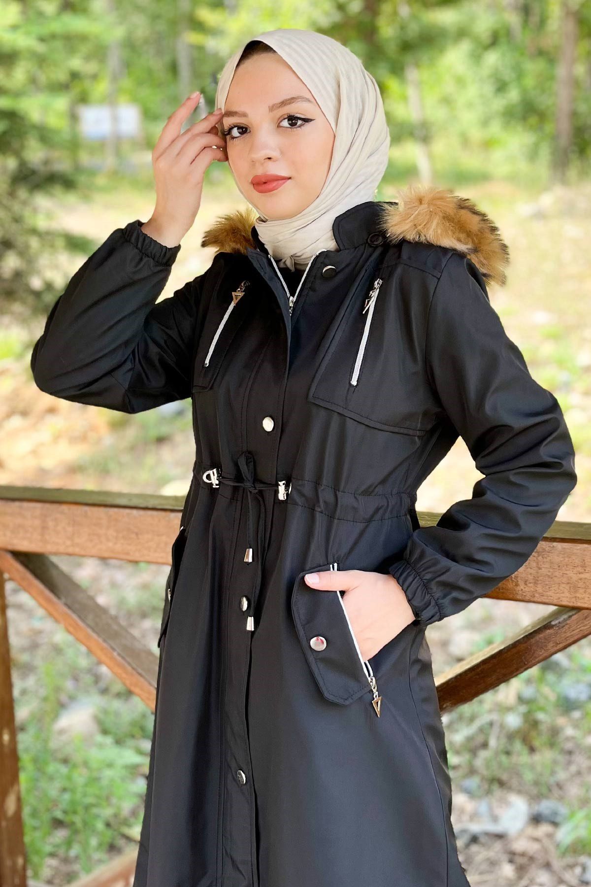 MODAMİHRAM Winterjacke Kapuzen-Zip-Jacke günstig online kaufen