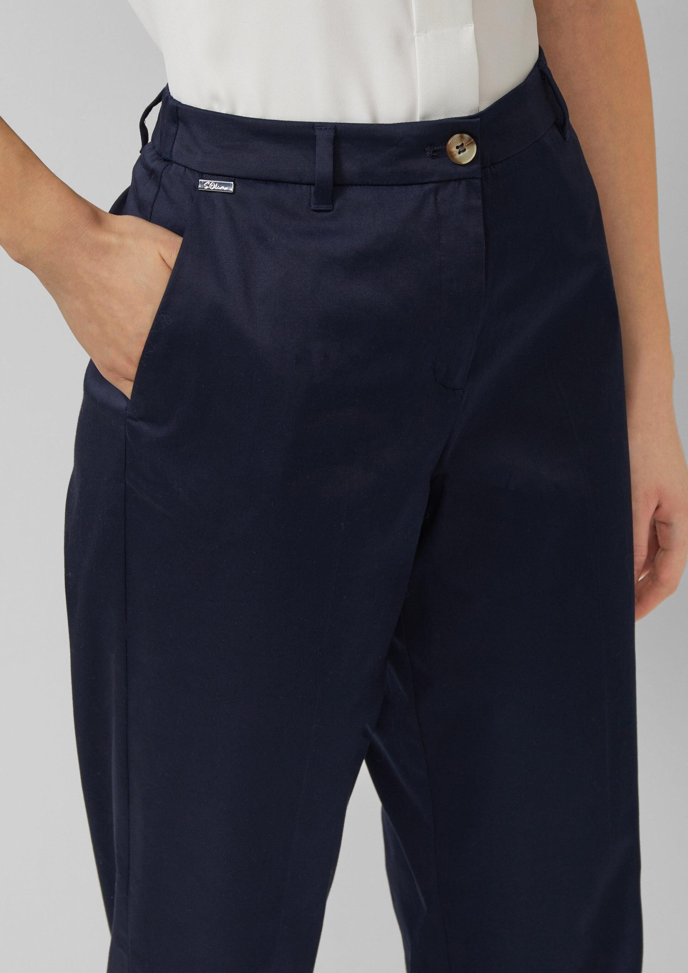 s.Oliver 7/8-Hose Hose Chino aus Baumsatin mit Turn-up