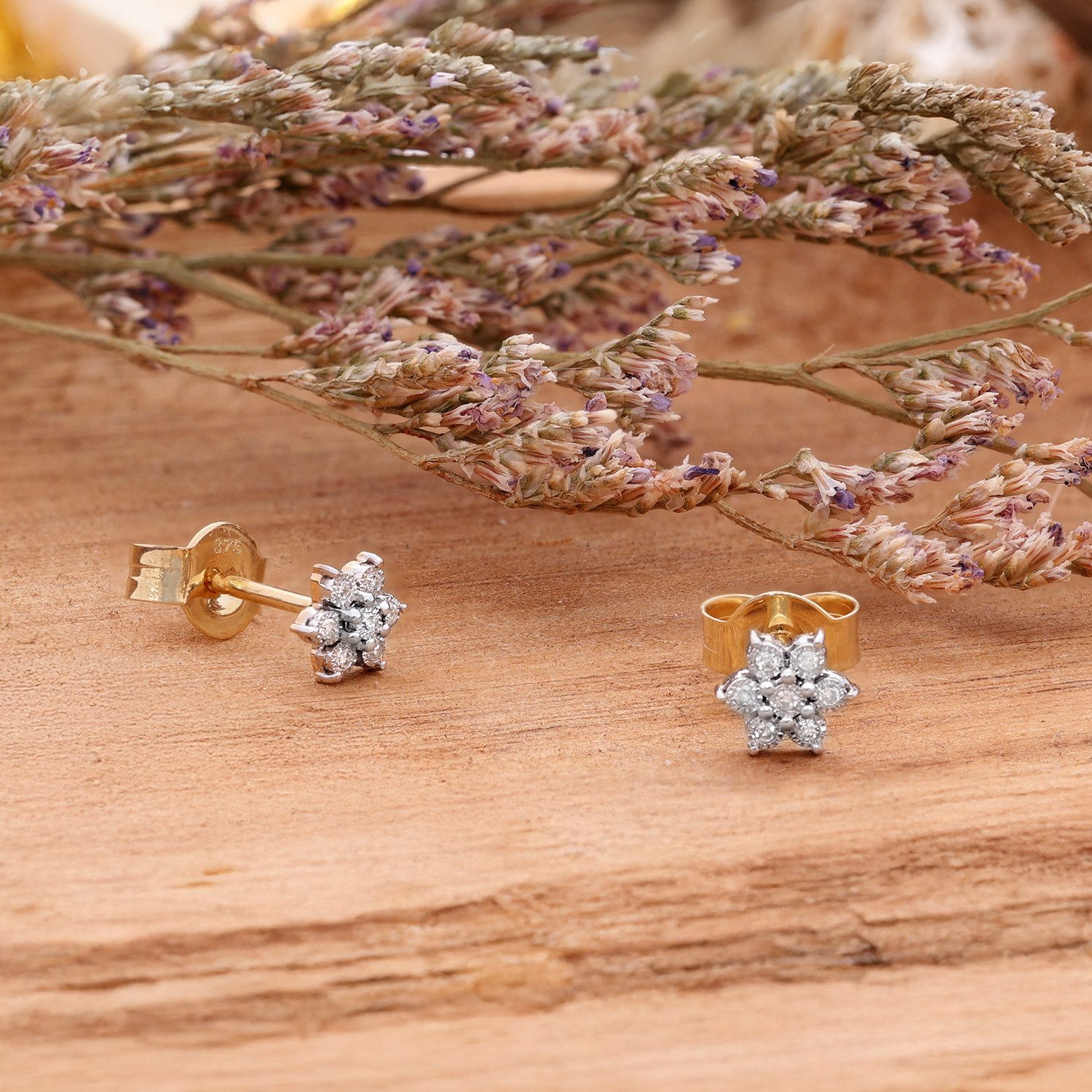 Glizz Paar Ohrstecker Diamant-Ohrstecker Blüten e günstig online kaufen