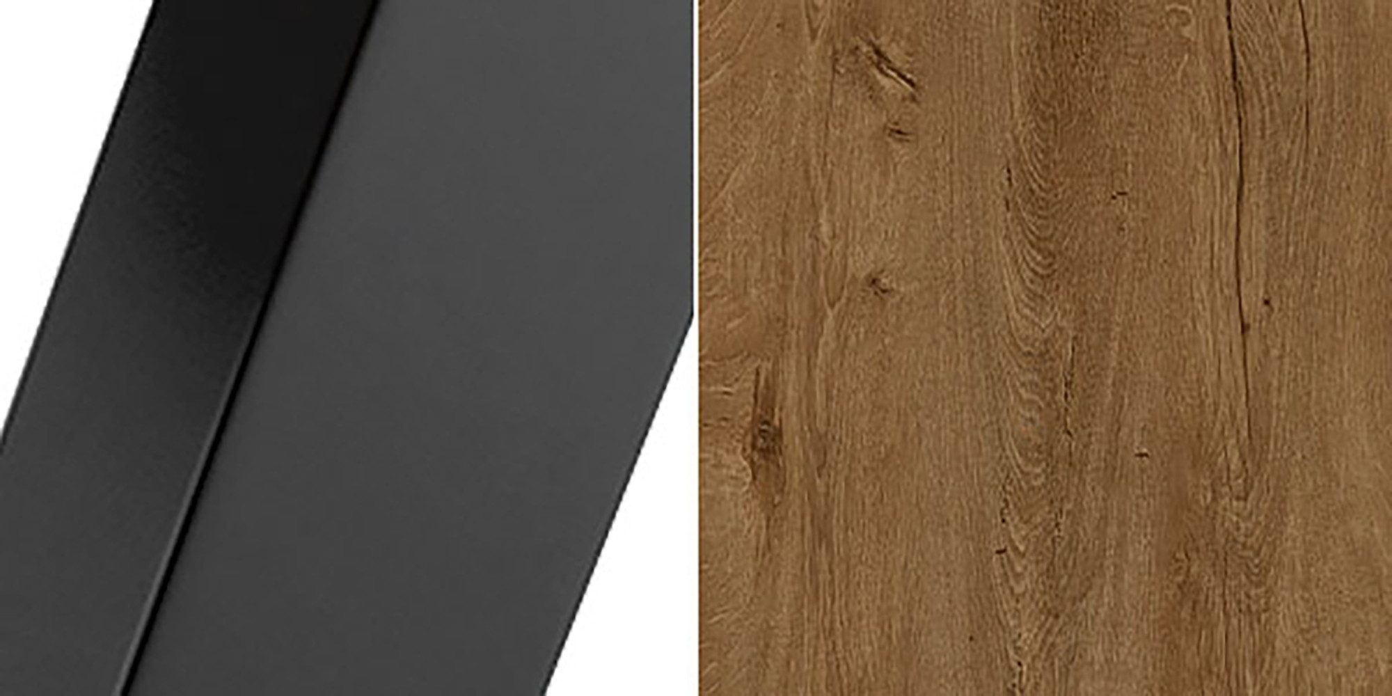 Feldmann-Wohnen Esstisch Elve (mit 1 Erweiterungsstück und Metallgestell, 1-St., mit 1 Erweiterungsstück, Metallrahmen und Metallgestell), 100/138x100cm ausziehbar Eiche Lefkas Dunkel