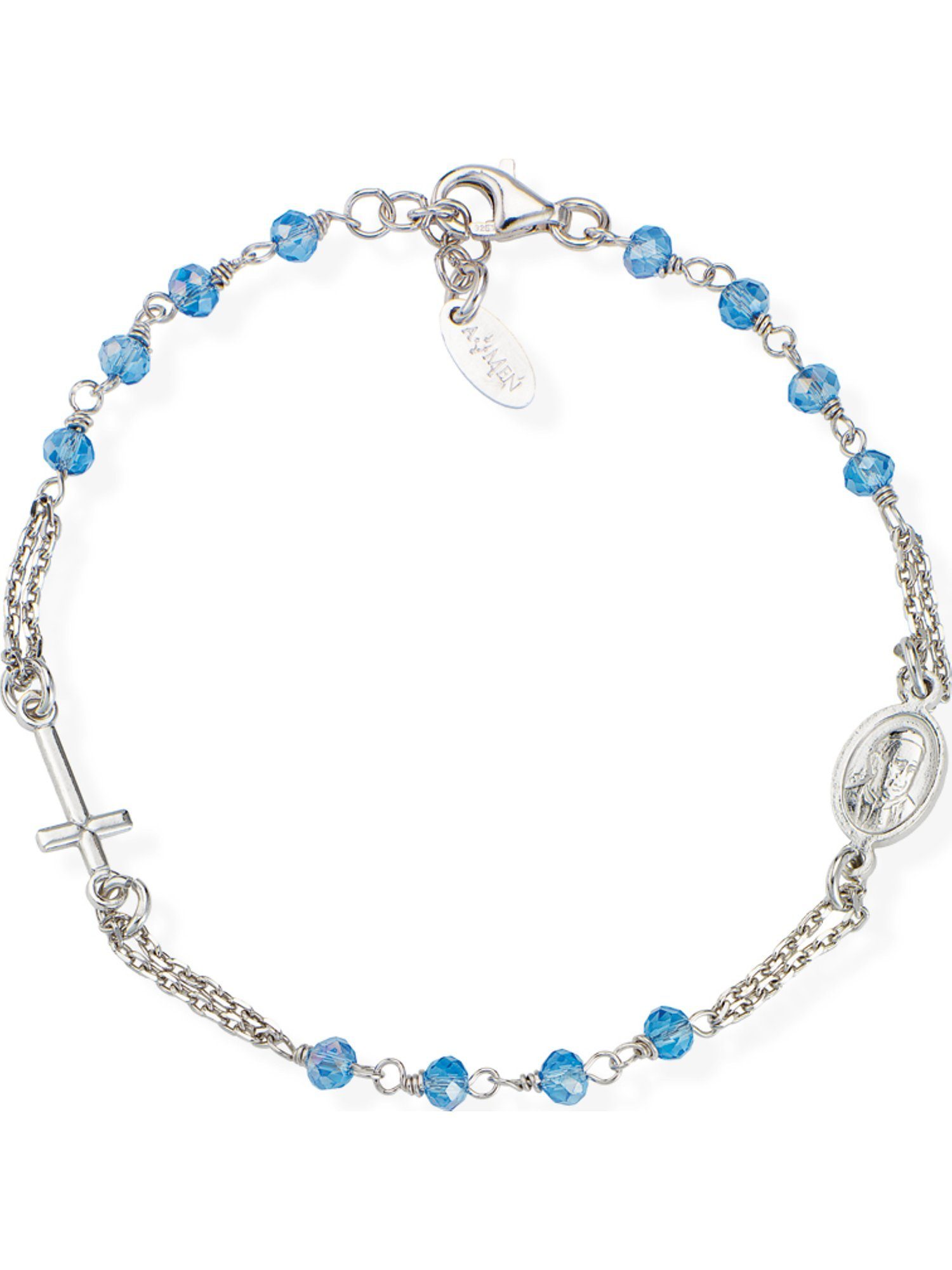 Amen Silberarmband Amen Damen-Armband 925er Silber Glasstein, Modern