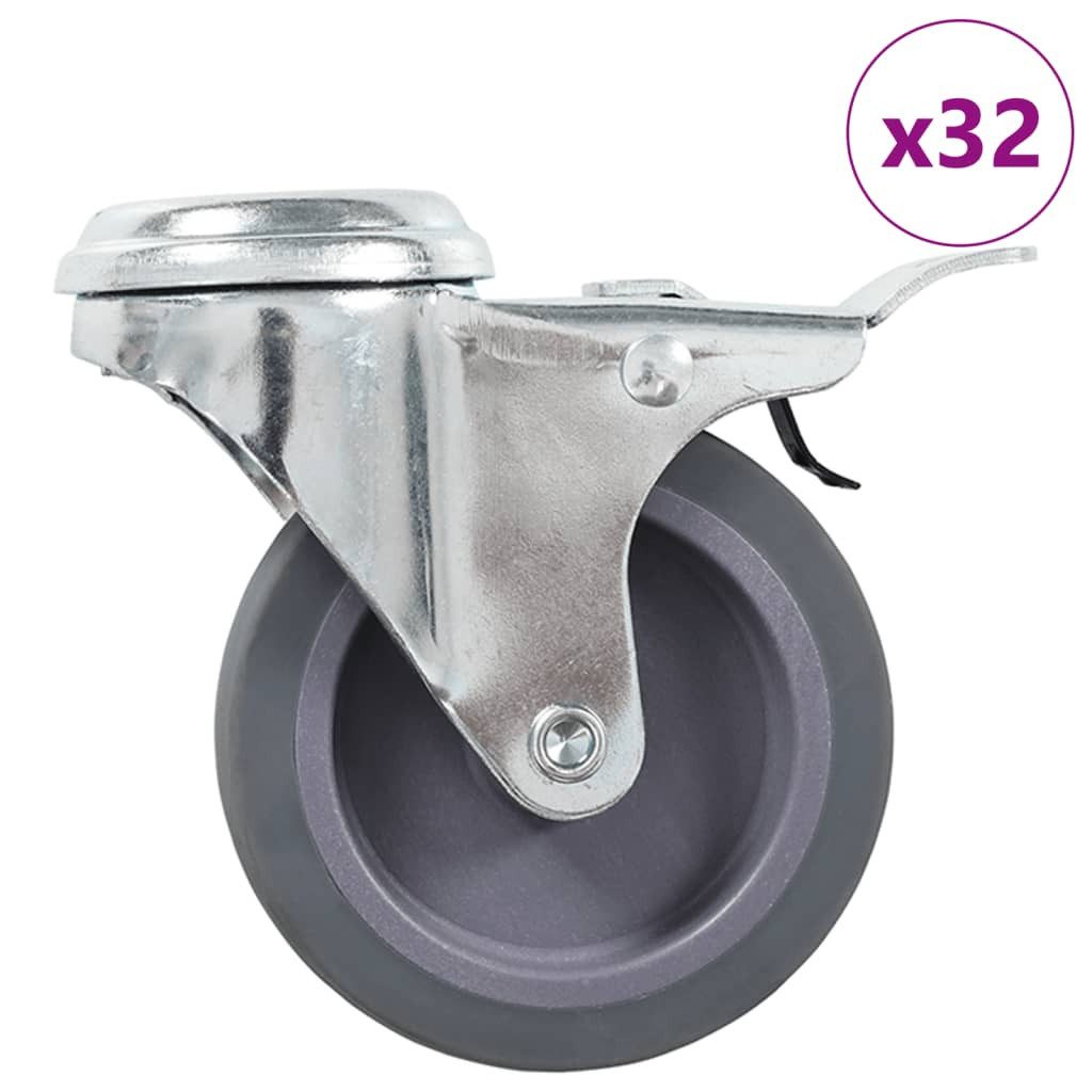 Schwerlastrolle 32 Stk. Lenkrollen mit Rückenloch 75 mm