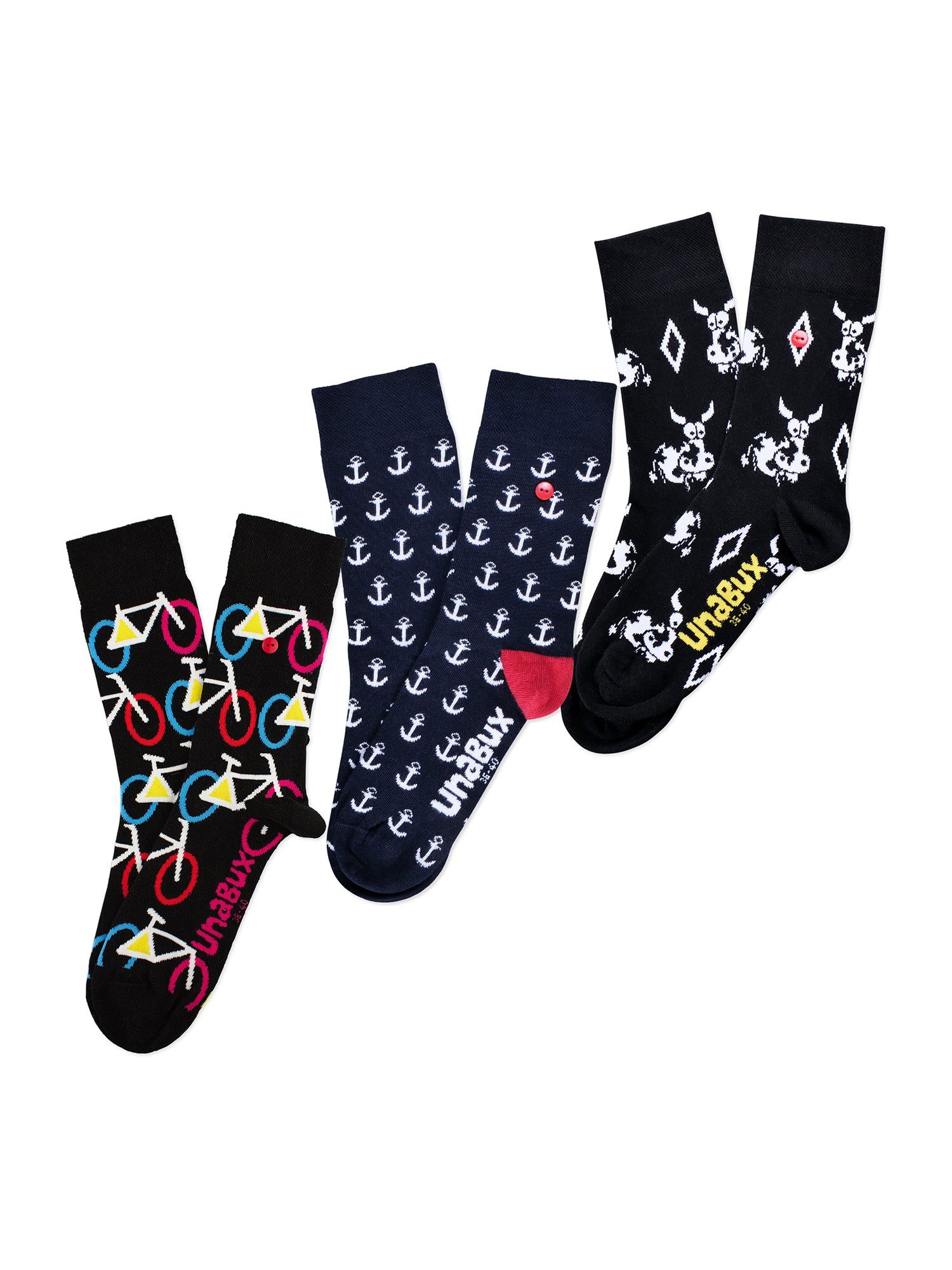 UnaBux Freizeitsocken Mix (3-Paar)