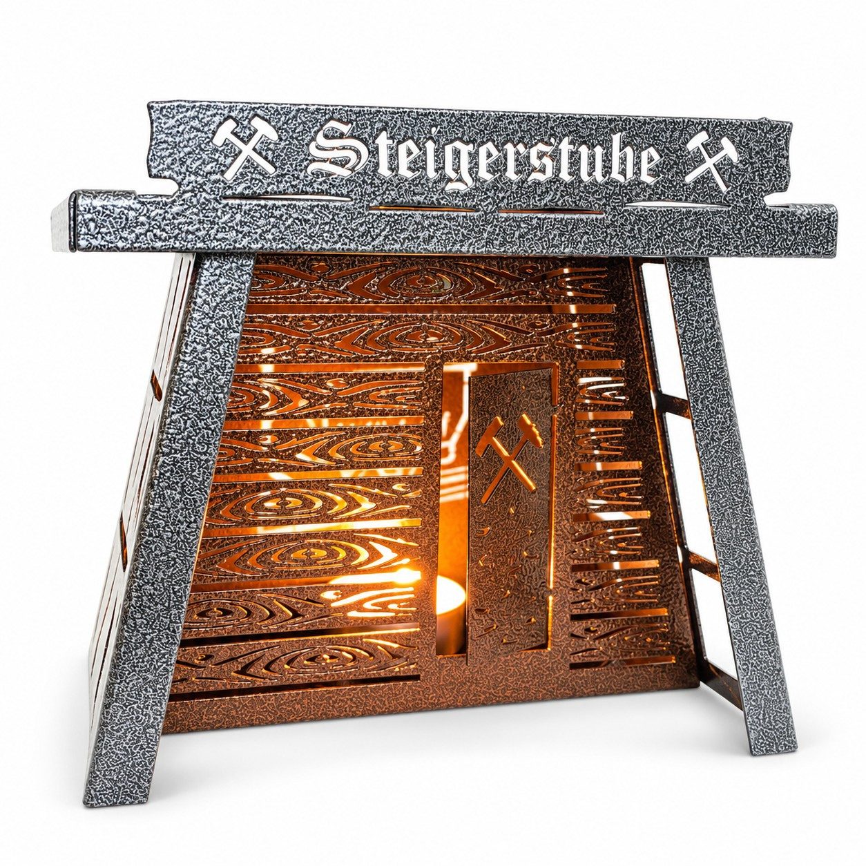 Landshop24 Räucherhaus Steigerstube Erzbergbau Kohlerevier Bergbau passend zum Grubenhunt, Original Erzgebirge, inkl. Räucherkerzenhalter