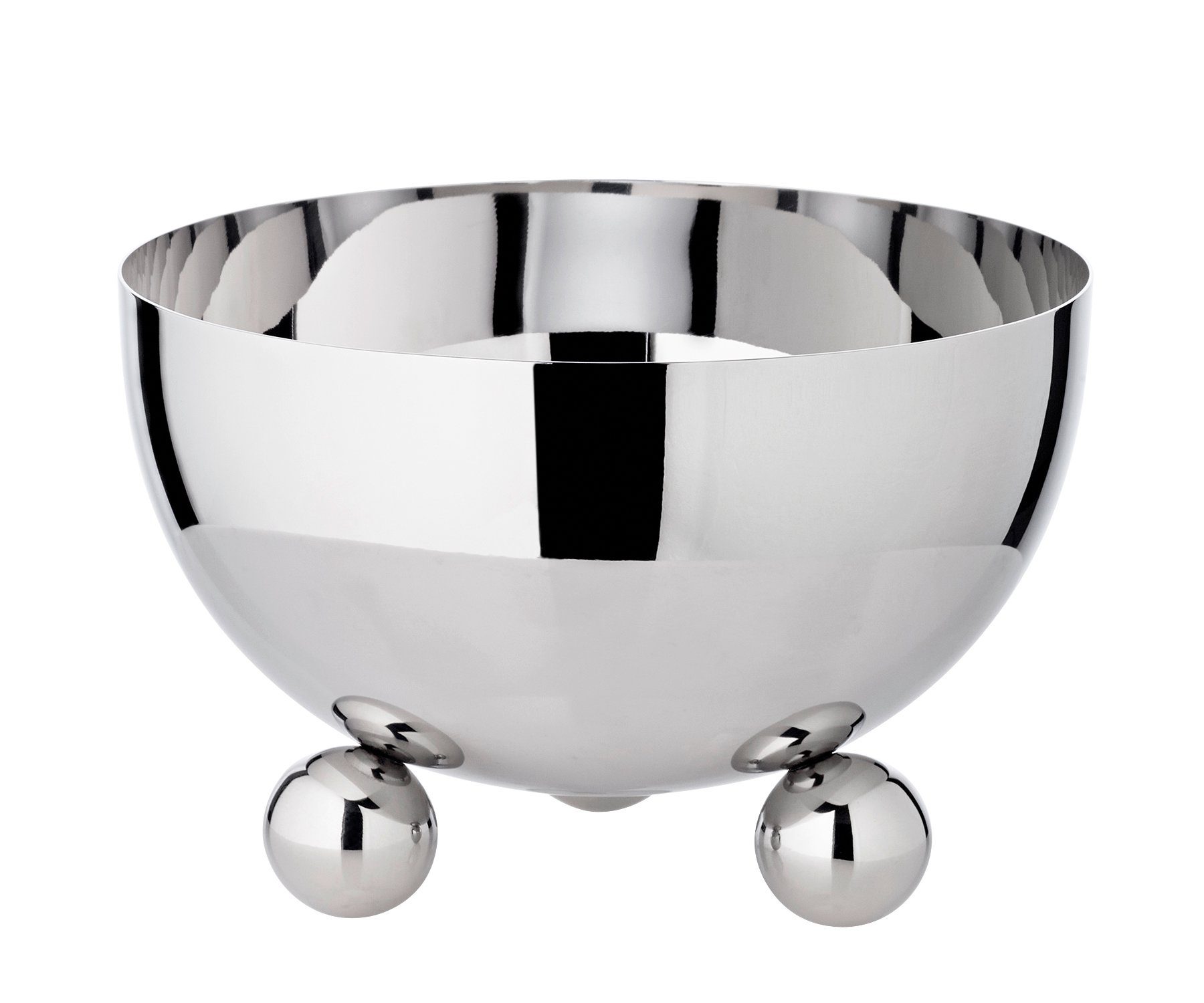 EDZARD Servierschale Chicago, Edelstahl, Schale, Silber-Optik, hochglanzpoliert, H 9 cm