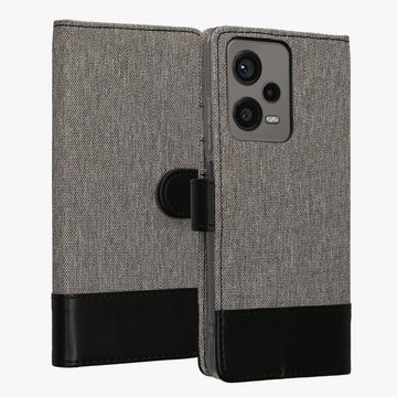 kwmobile Handyhülle Wallet Case für Xiaomi Redmi Note 12 Pro 5G, Hülle mit Ständer - Handyhülle Kartenfächer