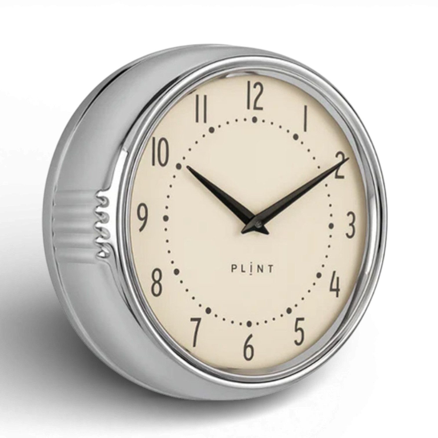 LS-LebenStil Wanduhr Nostalgische Metall Küchenuhr 23cm Silber Vintage Bürouhr Quarzwerk (Lautlos Leise ohne Ticken - Schlafzimmer Flur Büro Küche Wohnzimmer)