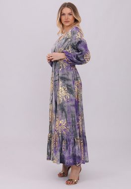 YC Fashion & Style Sommerkleid Elegantes Maxikleid in Lila mit Goldakzenten und Komfortschnitt Boho