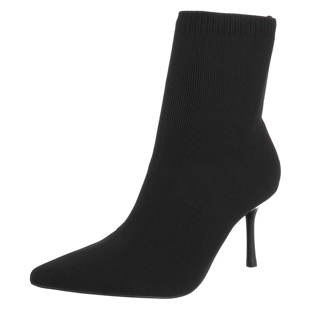 Ital-Design Damen Sock Boots High Heel Stiefeletten elegant High-Heel-Stiefelette (92214180) Pfennig-/Stilettoabsatz Stiefeletten in Schwarz